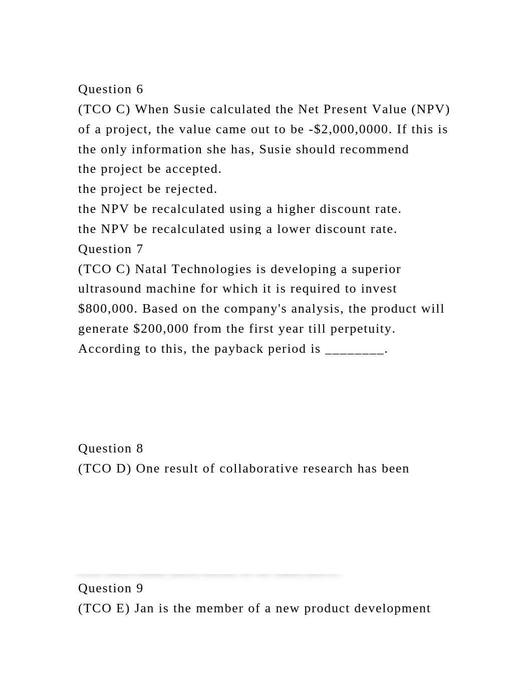 Question 6(TCO C) When Susie calculated the Net Present Value (NPV.docx_d00i5a1xu8r_page2