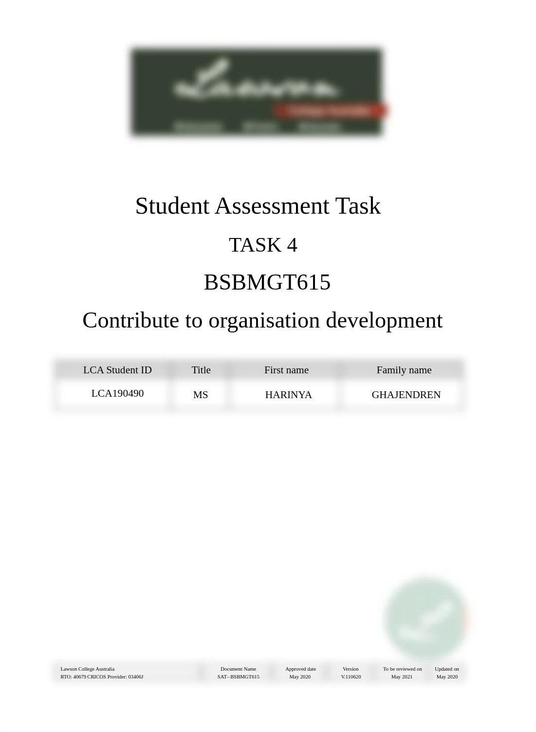 BSBMGT615 Student Assessment Tasks - Task 4_HG.pdf_d00xulih0u8_page1