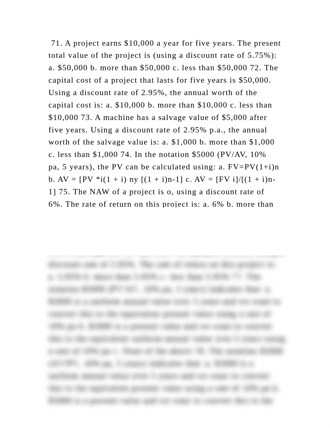 71. A project earns $10,000 a year for five years. The present total .docx_d01p7cahstp_page2