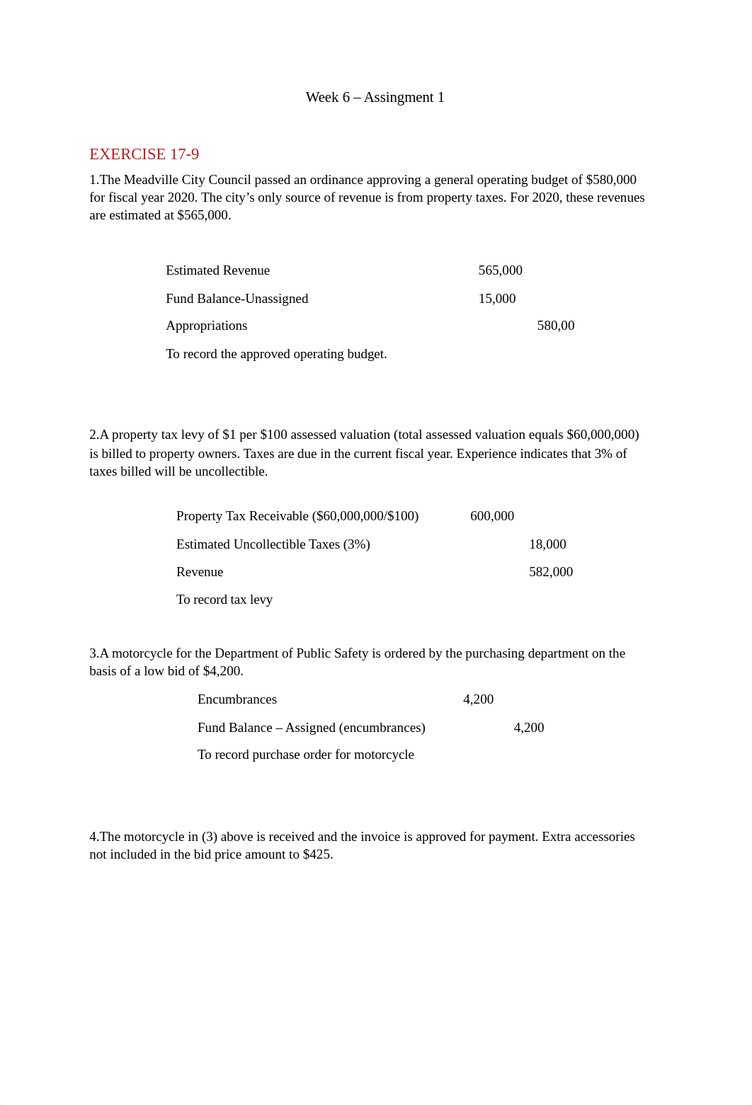 BUS 701 Assingment 1 - EXERCISE 17-9 , EXERCISE 17-10.docx_d020egcx2aa_page1