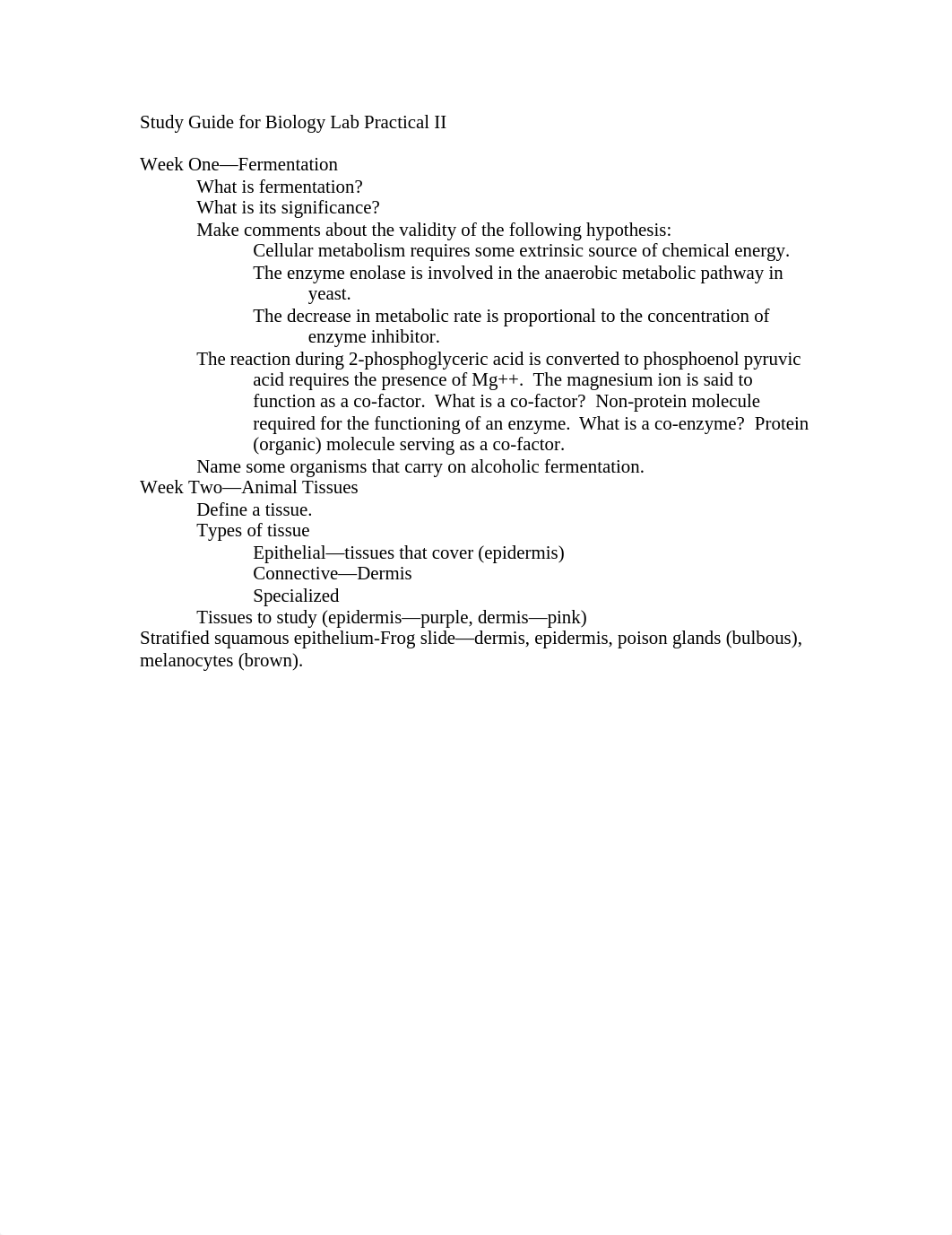 Study Guide for Biology Lab Practical II_d02r0g9agsn_page1