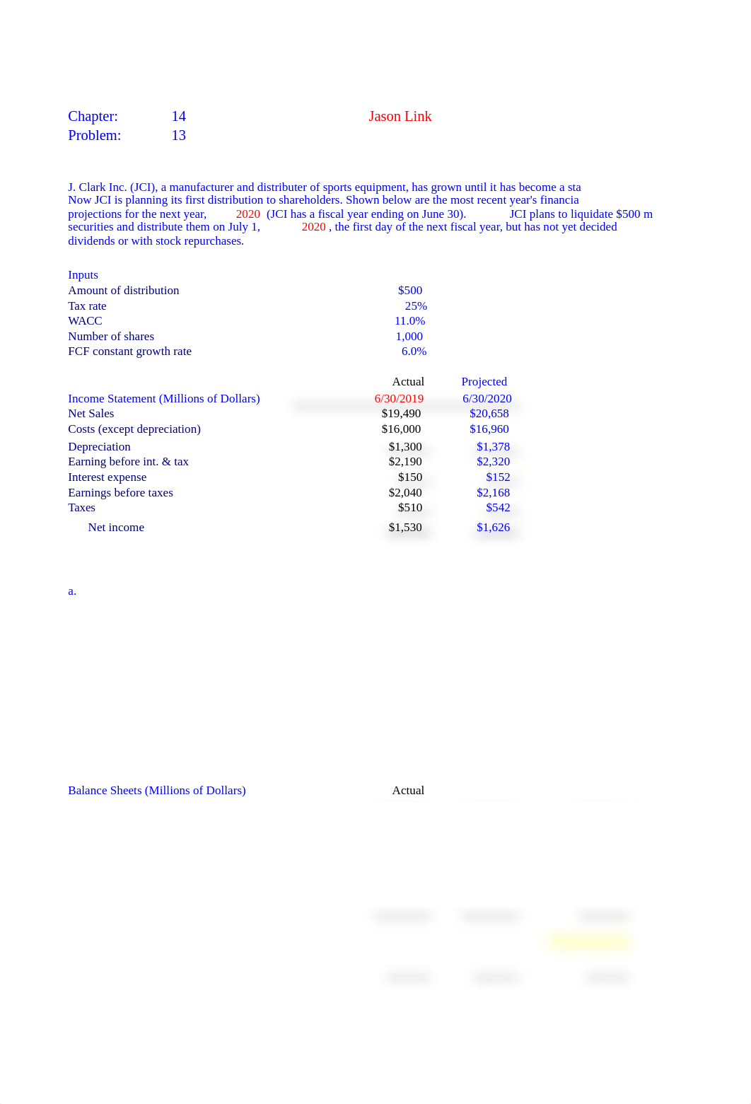 Ch14 P13 Build a Model Finn week 6.xlsx_d039cicar6a_page1