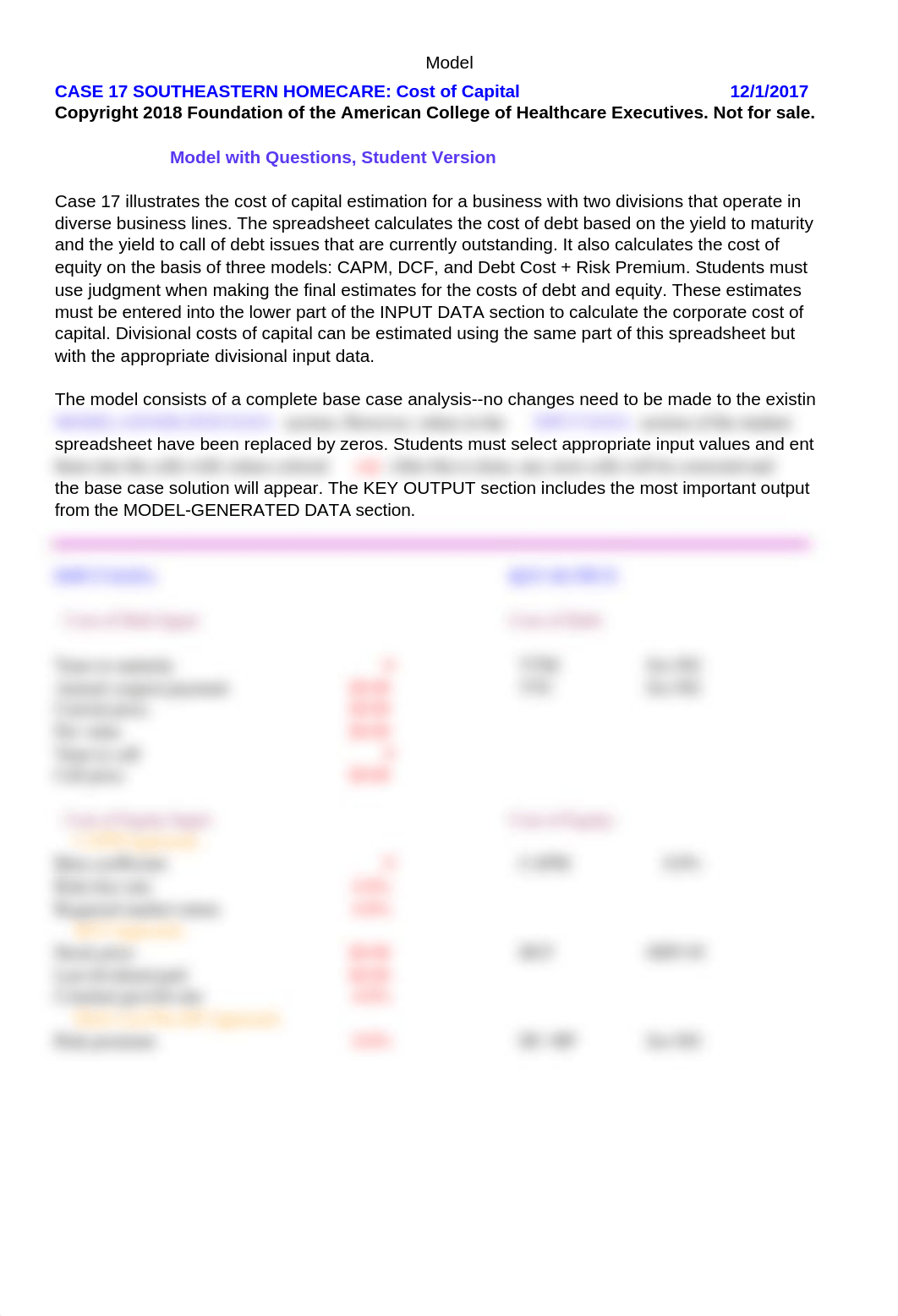 Case 17 Southeastern Homecare - Student Questions - 6th edition.xlsx_d03d55ooz16_page1