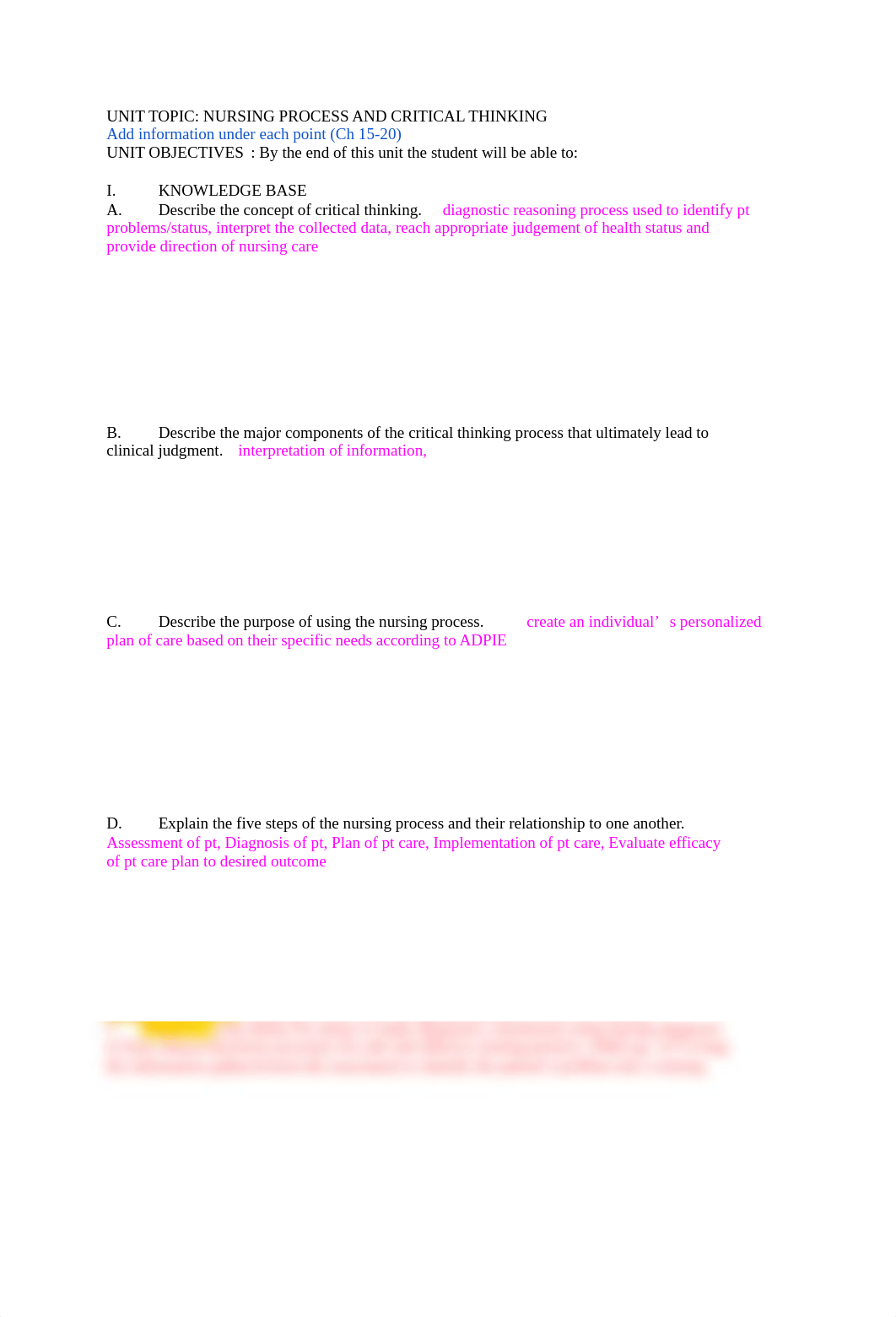 Nursing Process and Critical Thinking Unit Objectives.docx_d03jdpto8y2_page1