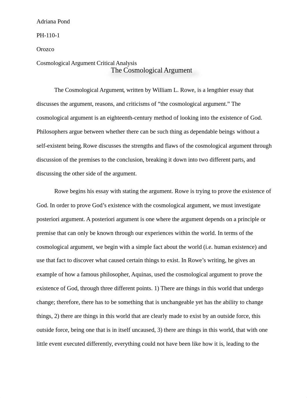 The Cosmological Argument (Rowe) Critical Analysis_d03otd6b3hi_page1