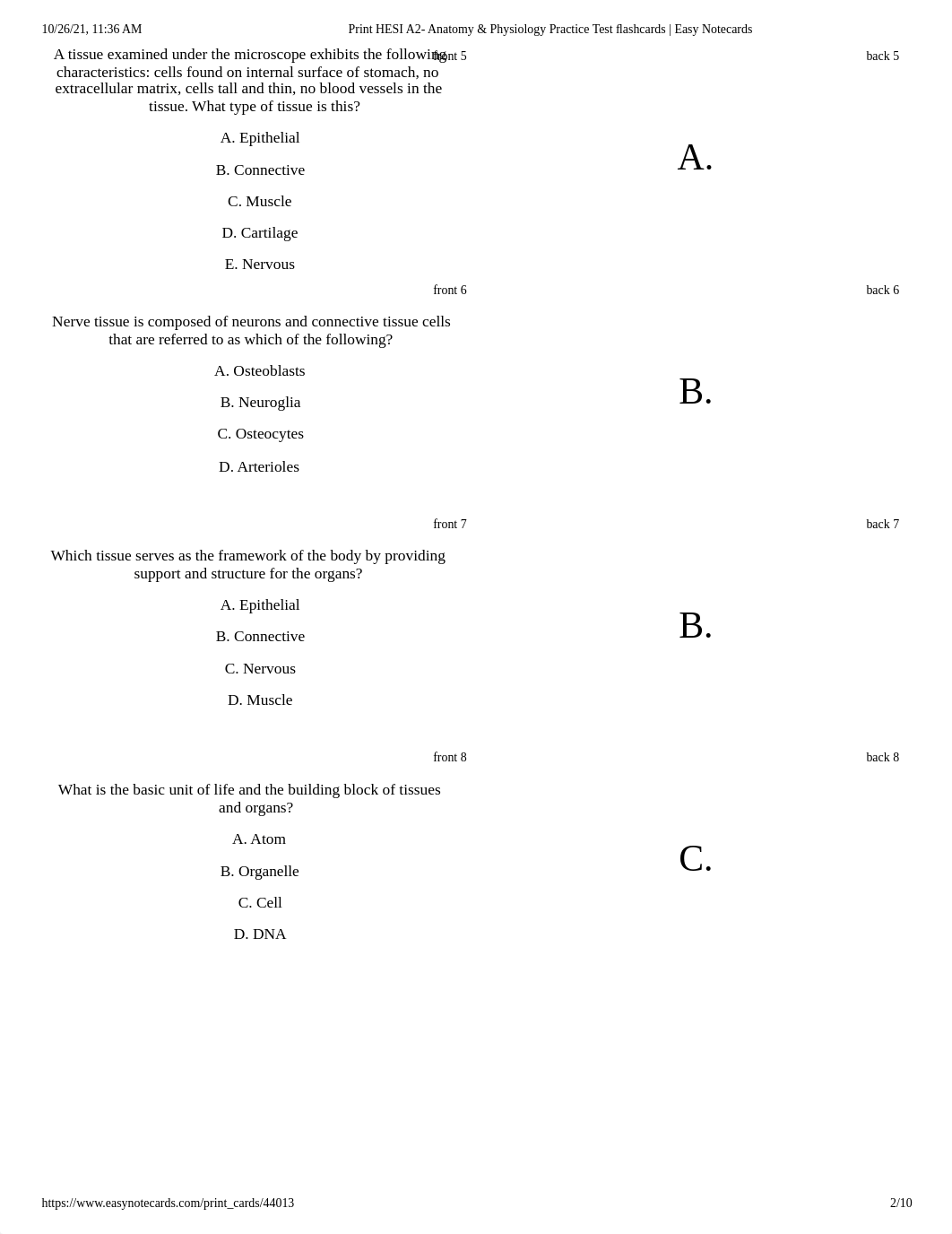 Print HESI A2- Anatomy & Physiology Practice Test flashcards _ Easy Notecards.pdf_d03sxiou2j8_page2