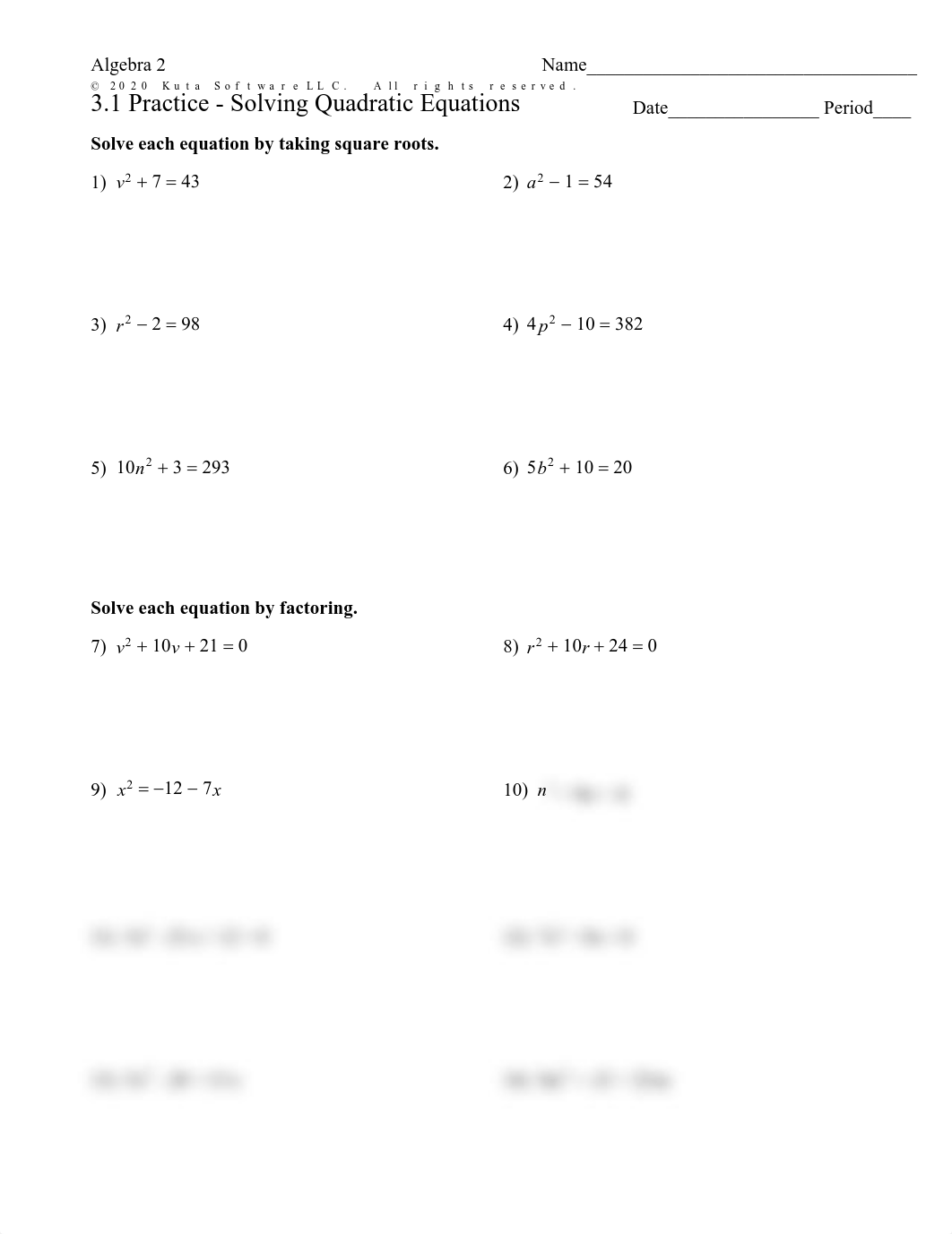 3.1 Practice A - Solving Quadratic Equations (8).pdf_d04an37rrkh_page1