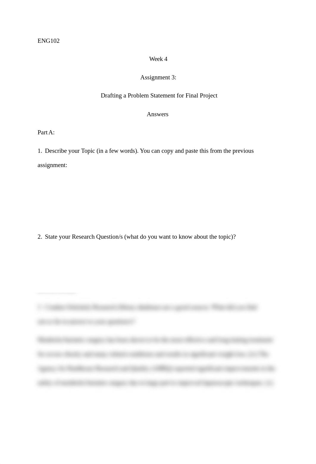 ENG102 Week 4 Assignment 3 Drafting a Problem Statement for Final Project Answers .docx_d05iq9tj7s3_page1