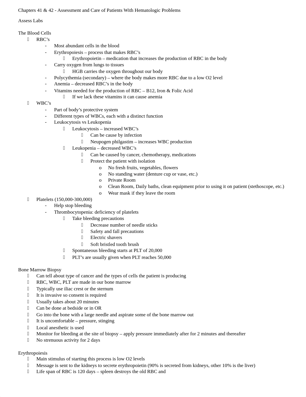 Chapters 41 & 42 - Assessment and Care of Patients With Hematologic Problems.docx_d06443ouxfk_page1