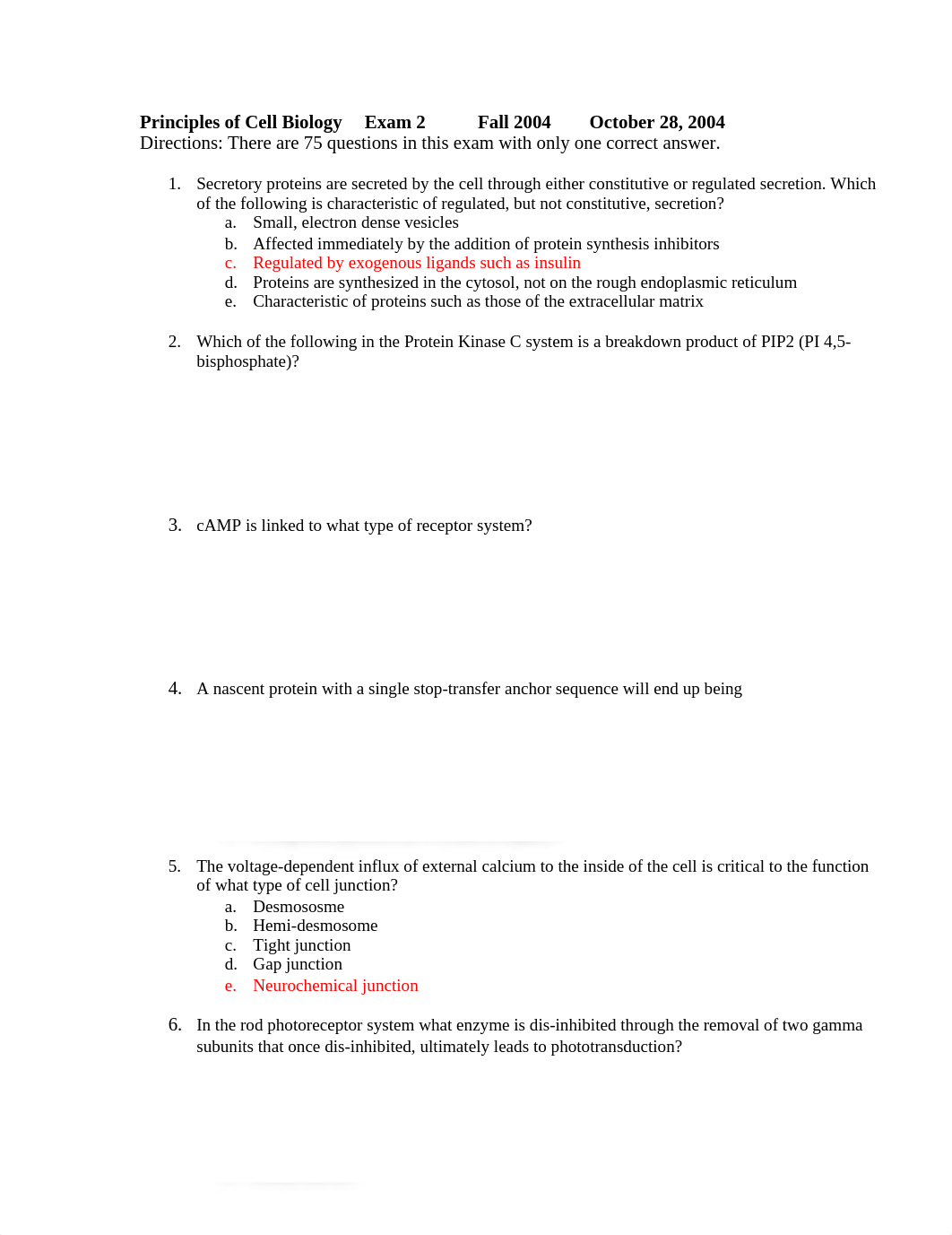 Cell Biology Fall 2004 Exam 2_d0791hjnd68_page1