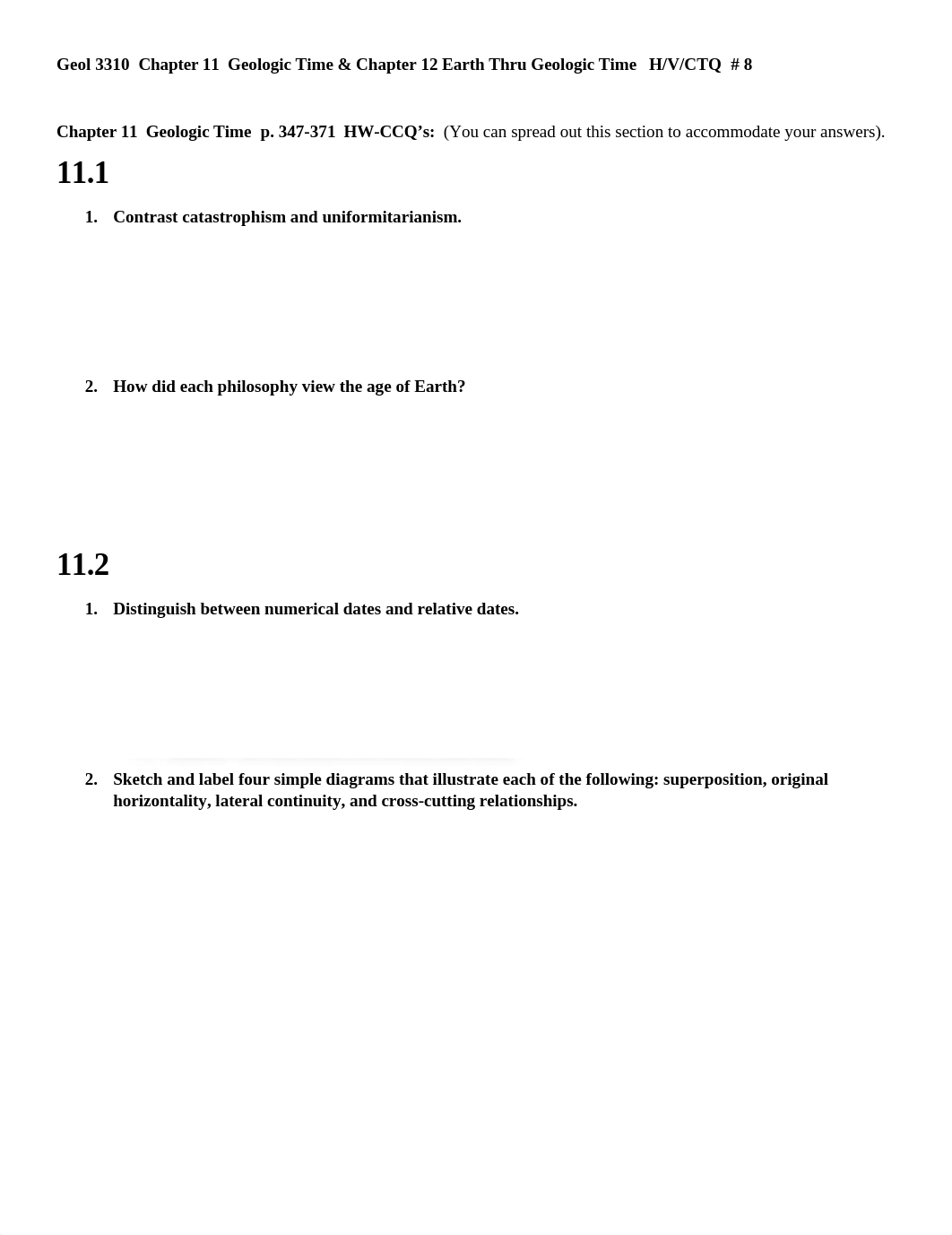 Geol 3310  Earth History Chapters 11&12  H-V-CTQ  #8.doc_d079cl7g31x_page1