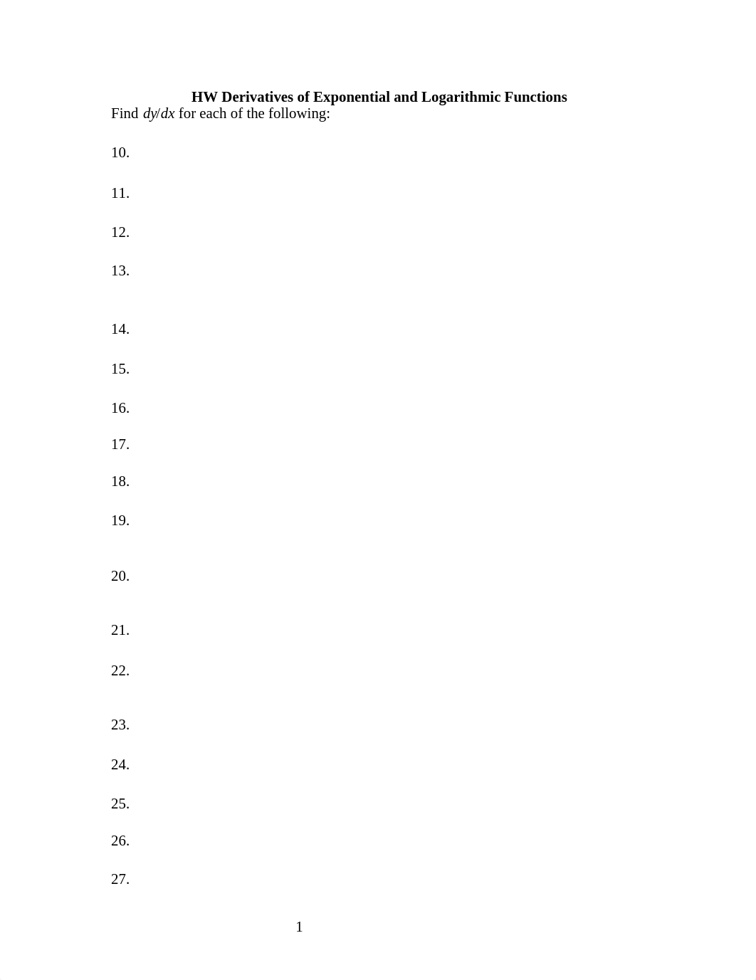 HW Derivatives of Exponential and Logarithmic Functions_d07a1qy0z0s_page1