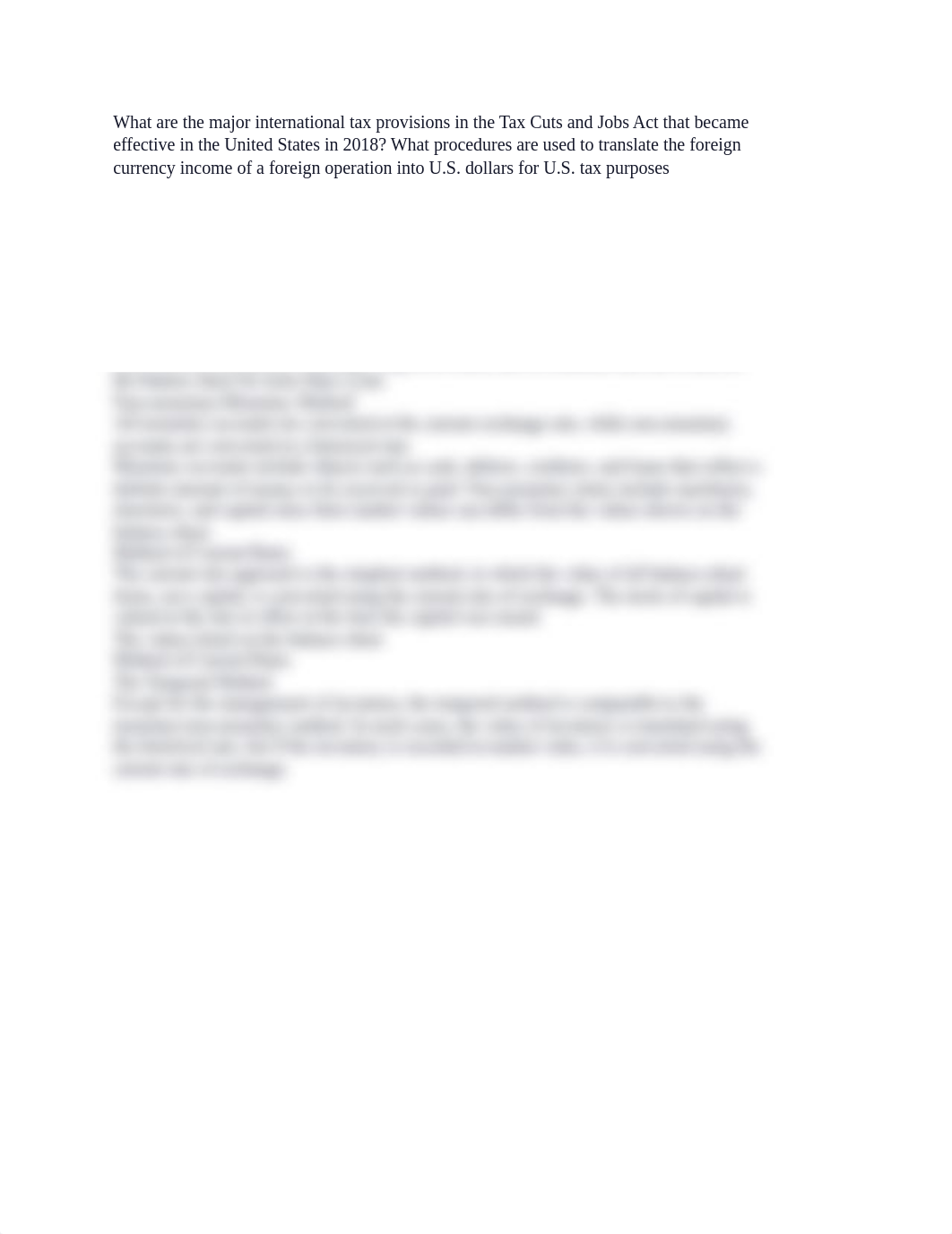 What are the major international tax provisions in the Tax Cuts and Jobs Act that became effective i_d07em7u41sj_page1