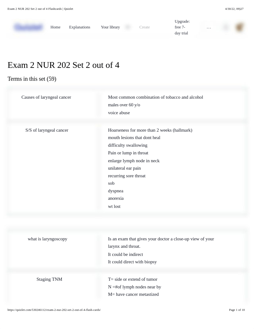 Exam 2 NUR 202 Set 2 out of 4 Flashcards | Quizlet.pdf_d07la13x58b_page1