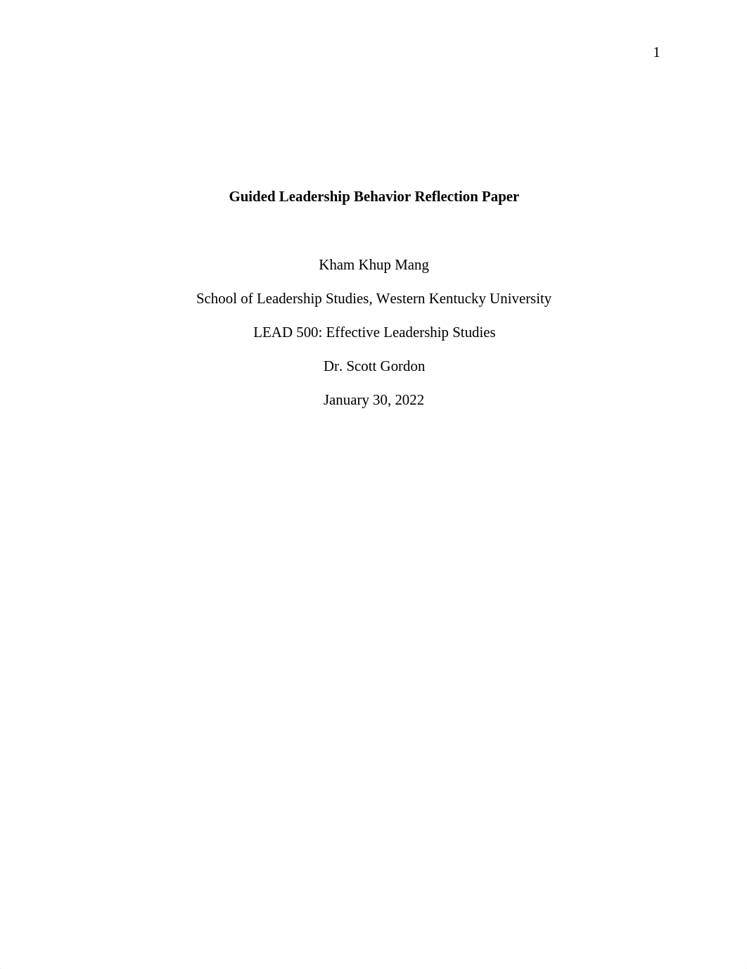 Lead 500 Guided Leadership Behavior Reflection Paper.pdf_d07nctbetu7_page1