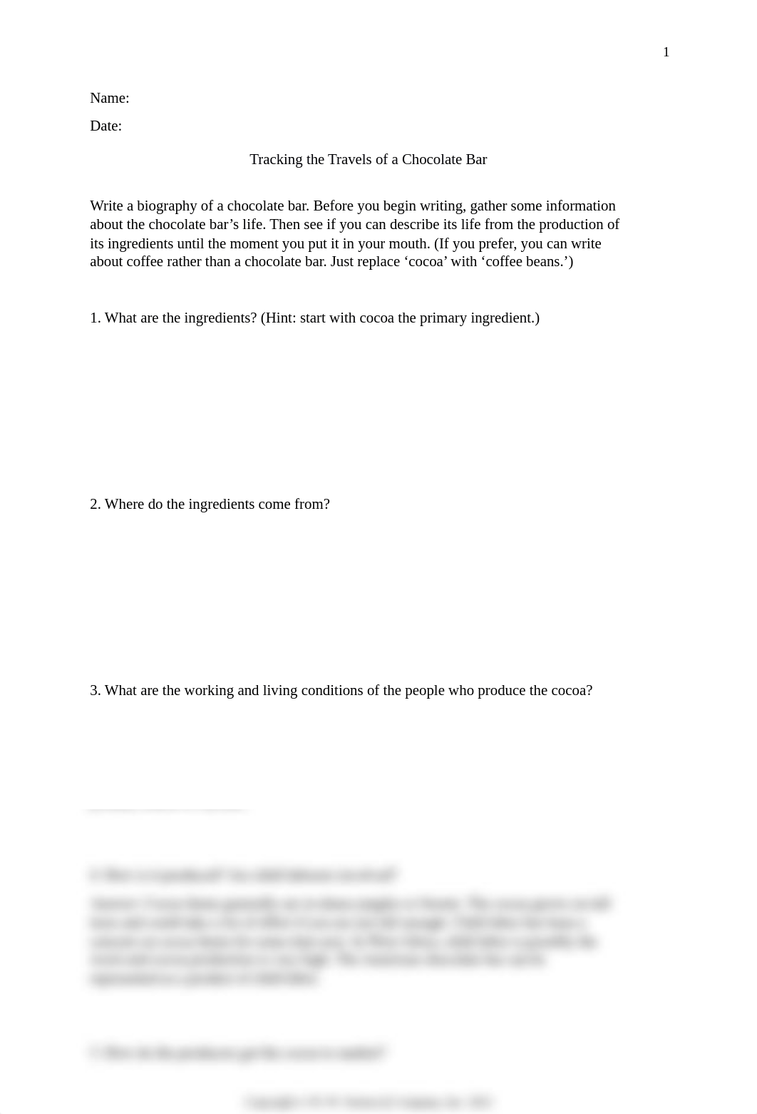 Ch. 10 Fieldwork -Tracking the Travels of a Chocolate Bar Worksheet.docx_d07sm96oia6_page1