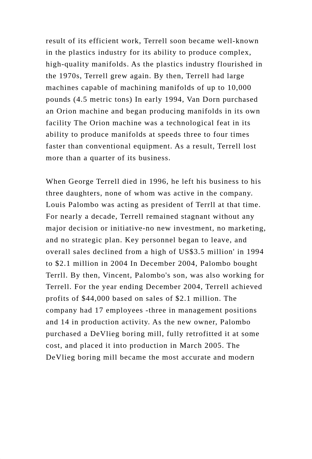 Terrell Manufacturing (Terrell) was a family-owned small business in .docx_d080pyku3lu_page3