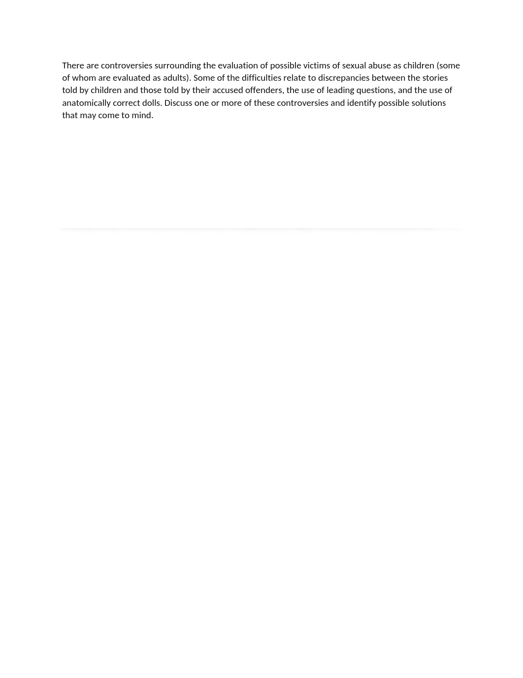 There are controversies surrounding the evaluation of possible victims of sexual abuse as children.d_d084vyul3pa_page1