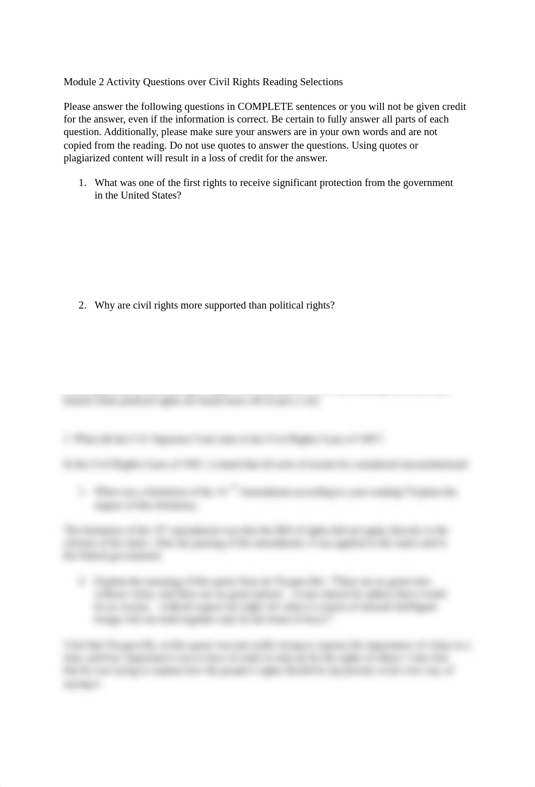 Module 2 Activity Questions over Civil Rights Reading Selections.docx_d087xd78zd6_page1