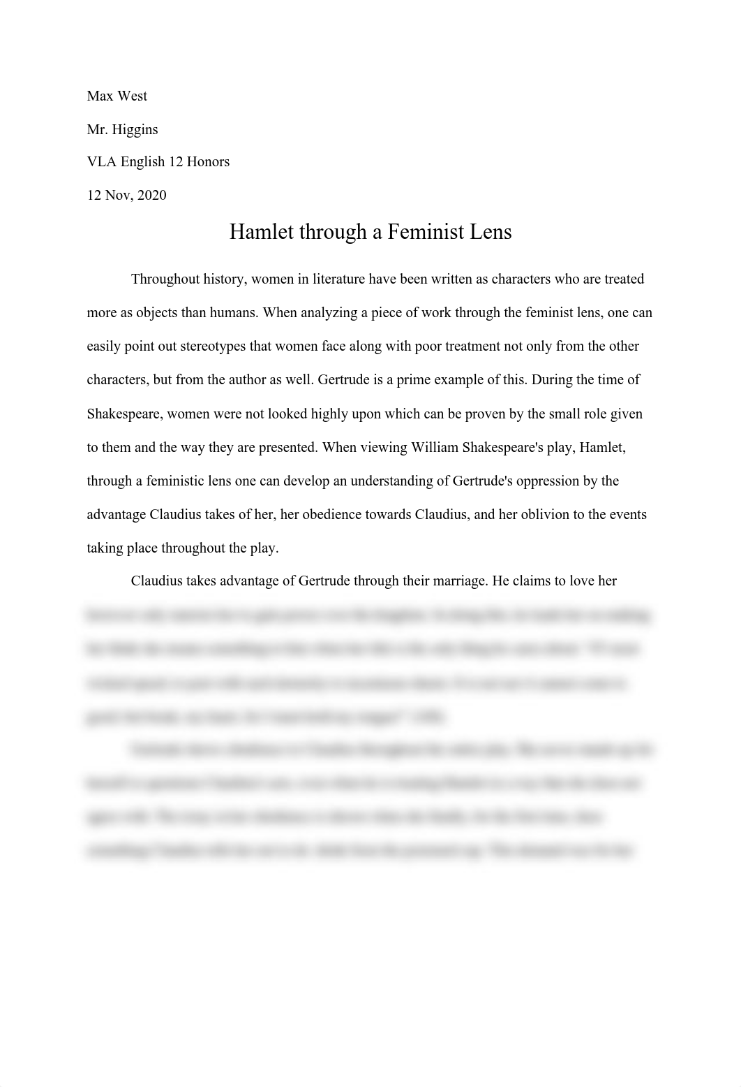 Feminist Lens Analytical Essay, Hamlet.pdf_d09a96cx8xq_page1