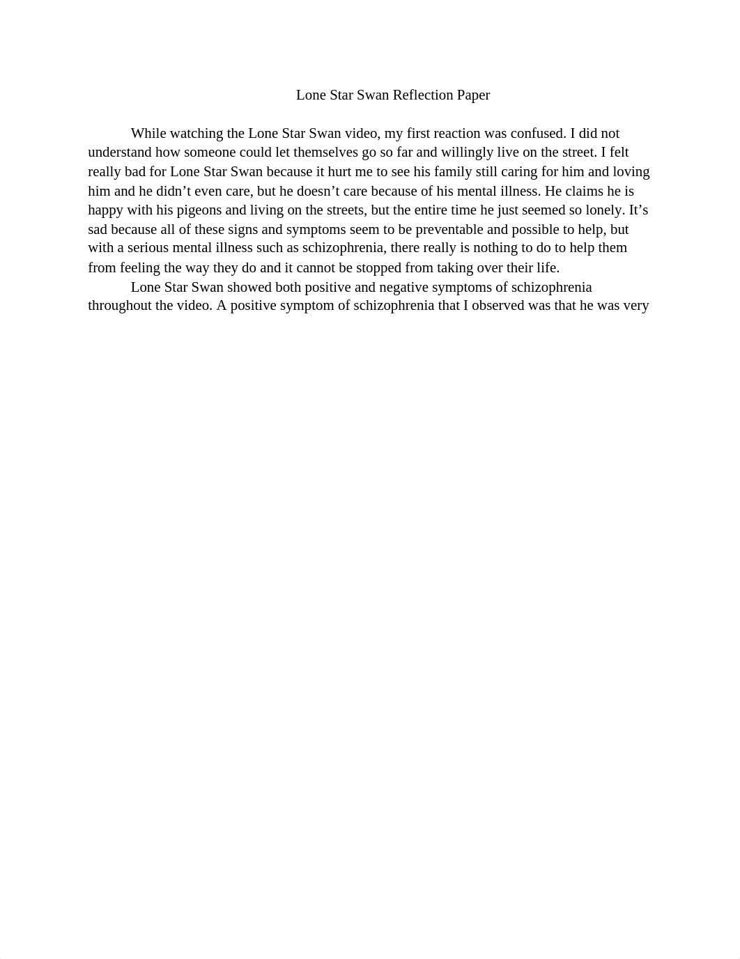 Lone Star Swan Reflection Paper.docx_d09vu9q9wbv_page1