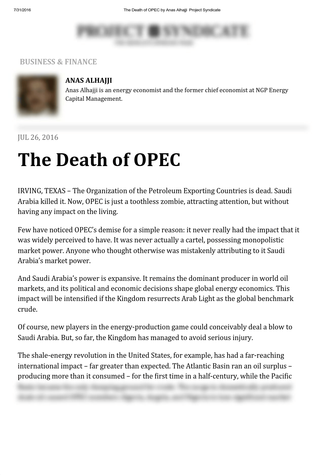 The Death of OPEC by Anas Alhajji - Project Syndicate (1).pdf_d0ab1q1pvs5_page1