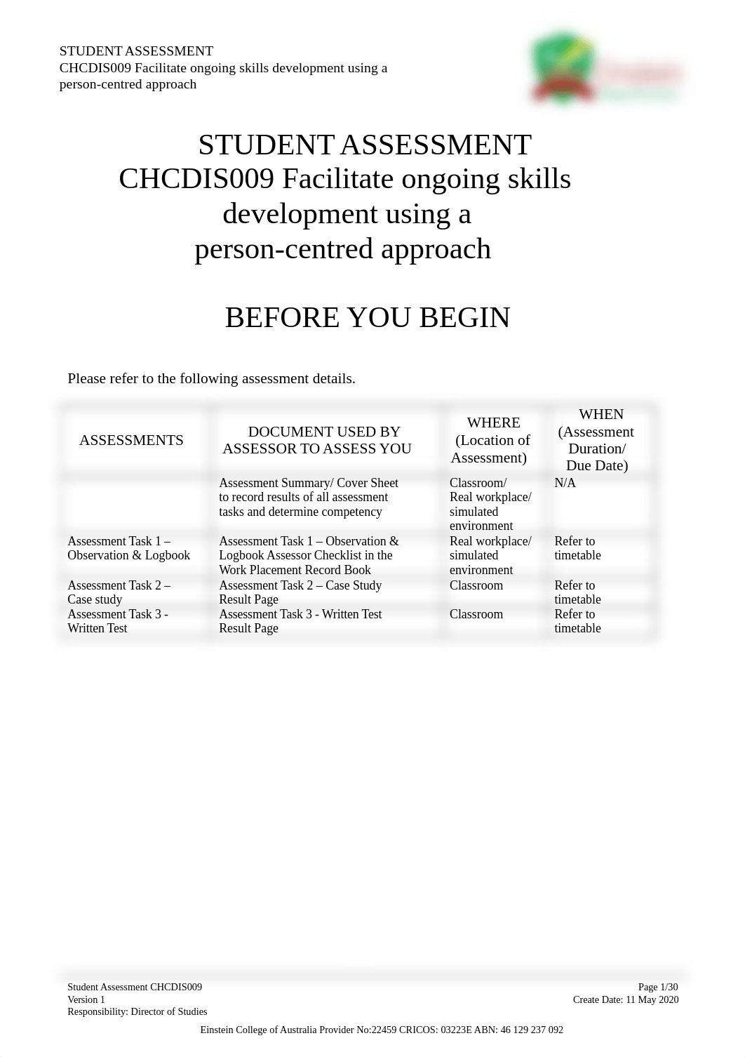 CHCDIS009 Student Assessment. V1. 110520.doc_d0aeb2n0ihy_page1