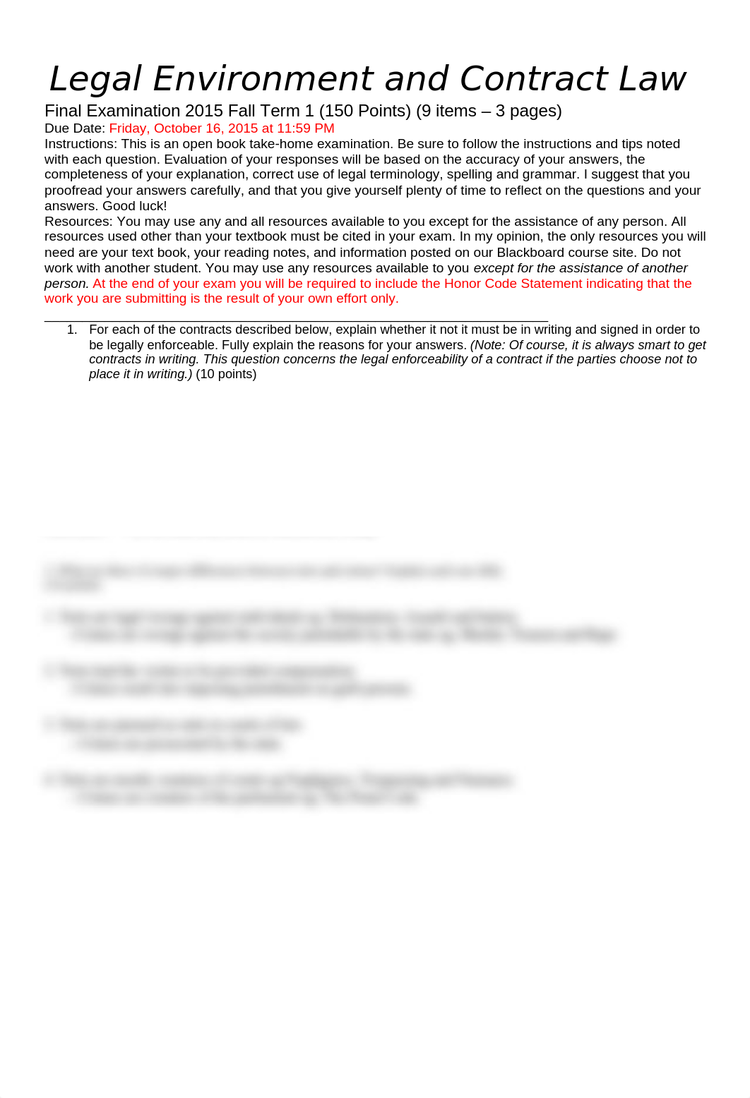 FINAL - Legal Environment and Contract Law Final Examination 2015 Fall Term 1_d0ak5x2np7p_page1