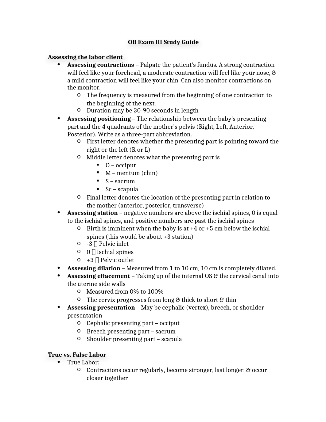 OB - Exam III Study Guide.docx_d0arglgjs8e_page1