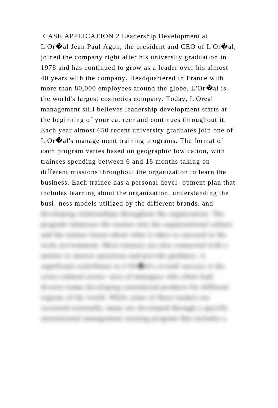 CASE APPLICATION 2 Leadership Development at LOr�al Jean Paul Agon, .docx_d0arm0fl9vt_page2