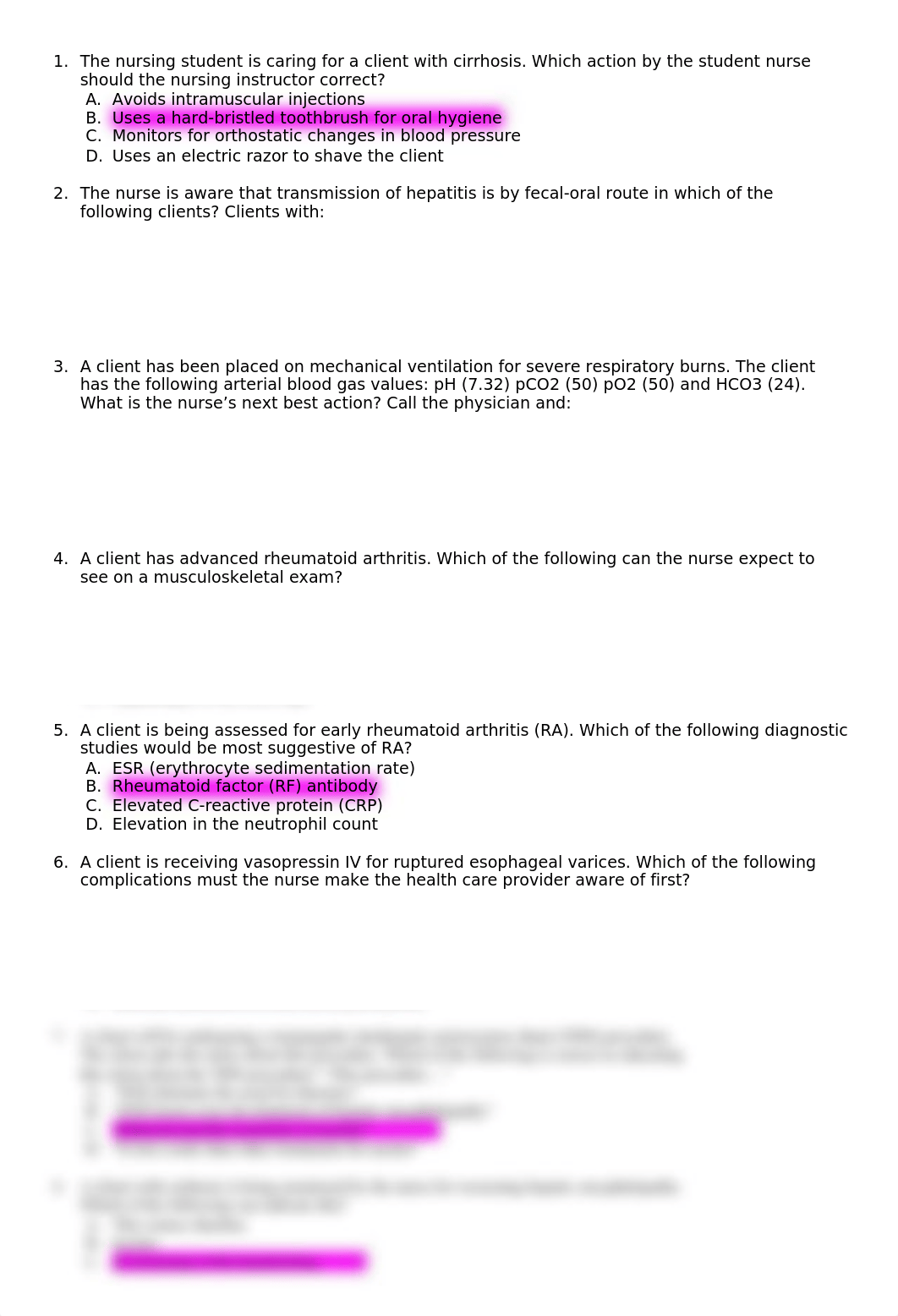 Complex Care Final Exam FOCUSED Review Questions.docx_d0awjxzsk19_page1