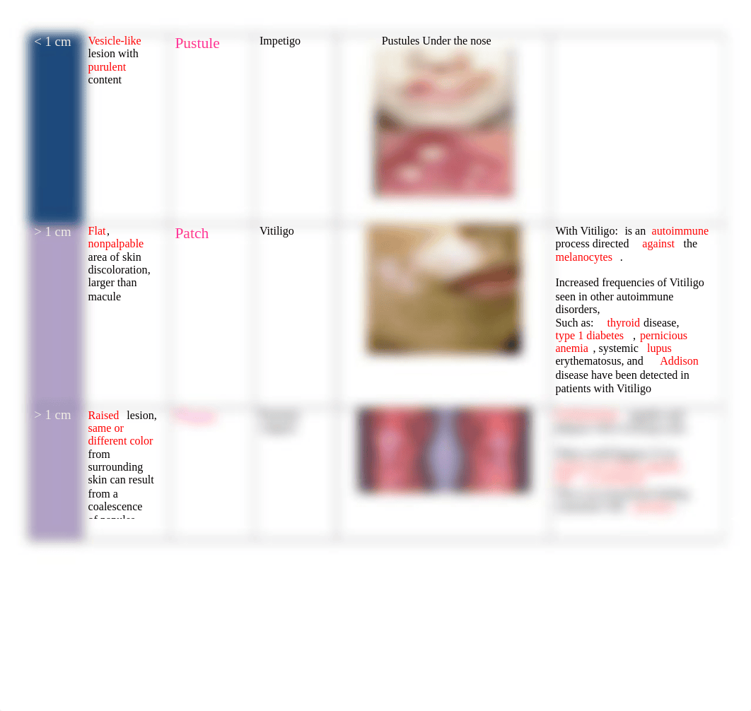 NSG625_Notes_3_Derm Cheat Sheet.docx_d0axzsgccu4_page2