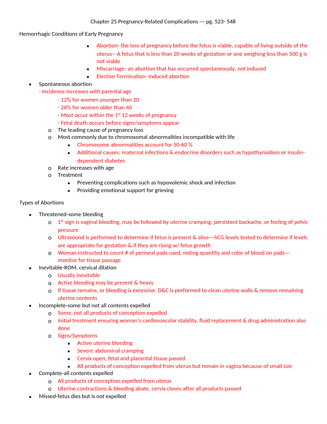 Chapter 25 Pregnancy- Related Complications Notes_d0bkrd6mdkh_page1