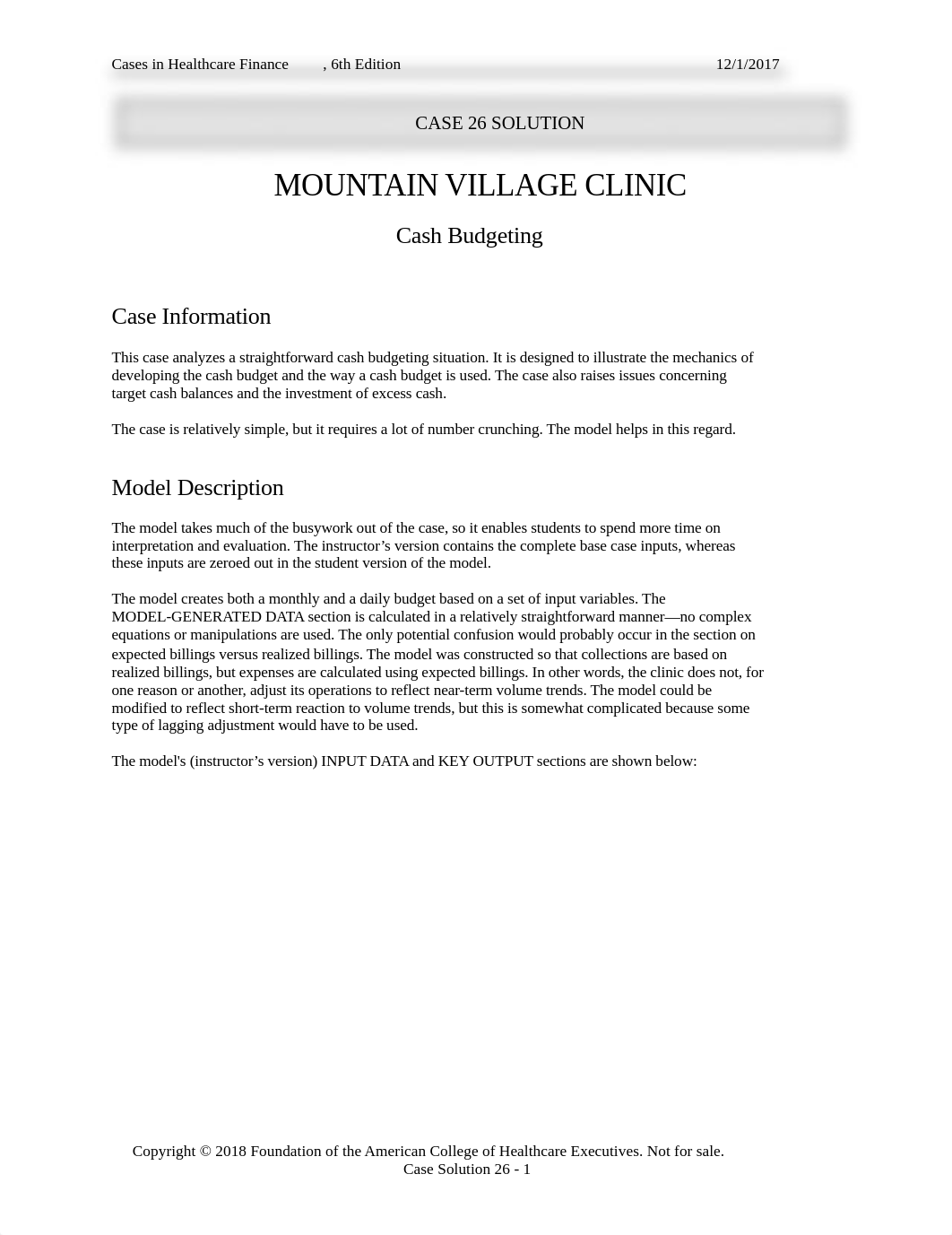 Case Solution 26 Mountain Village Clinic 6th edition.pdf_d0bokcv8f4i_page1