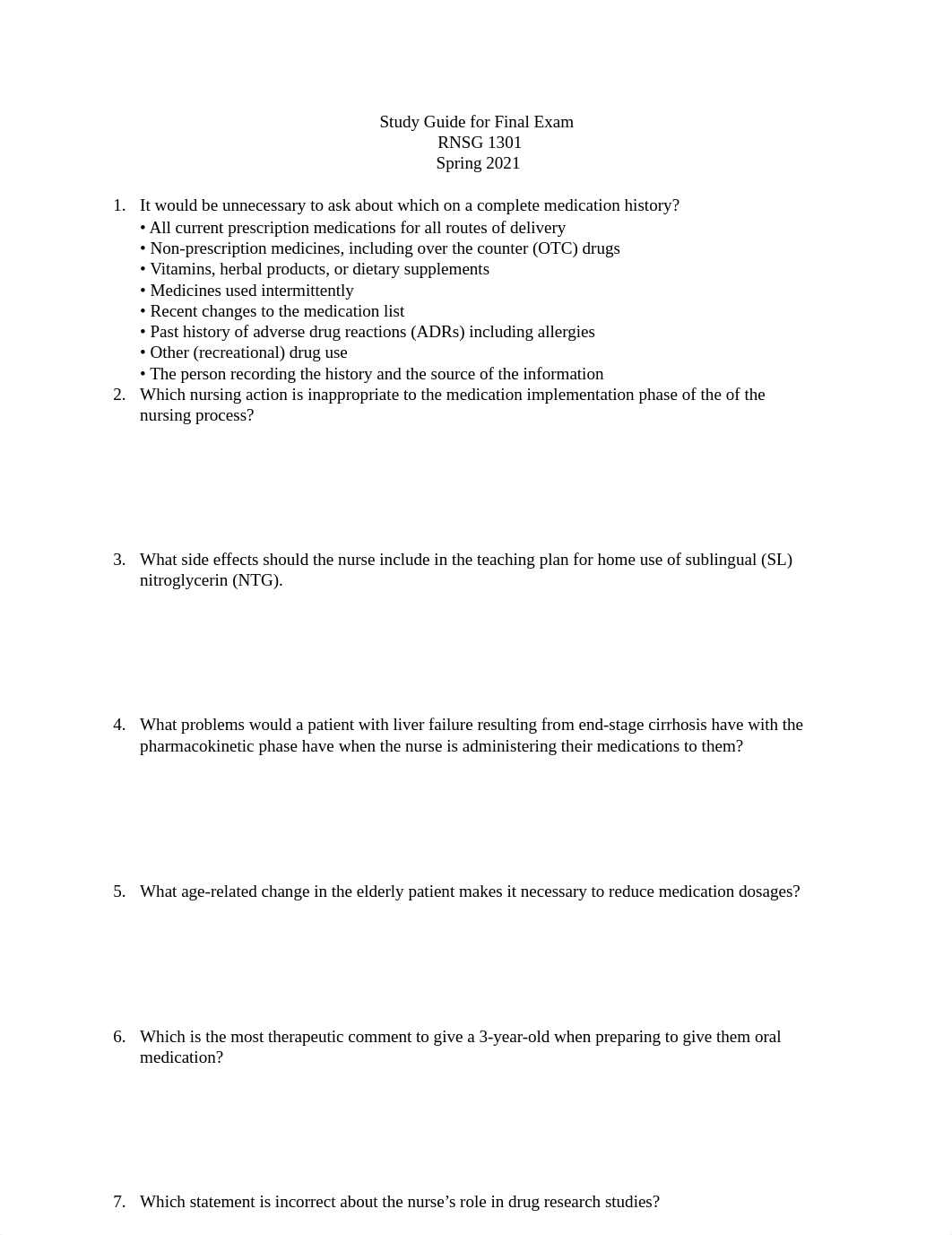 Study Guide for Final Exam Pharm.docx_d0btrjdukup_page1