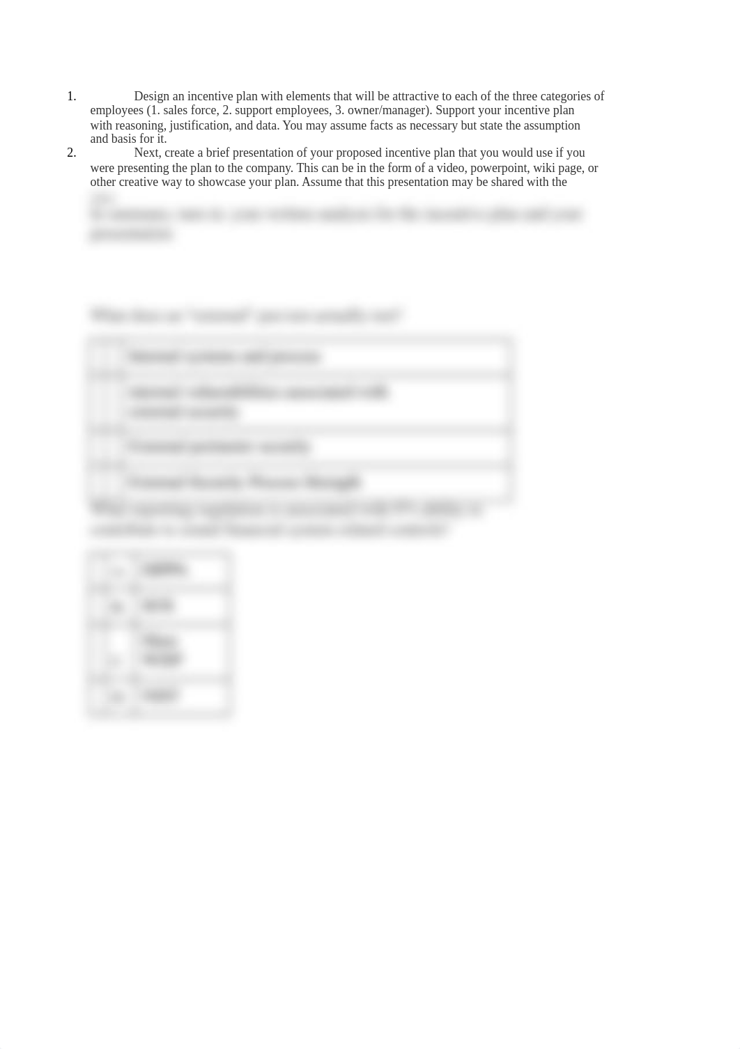 Design an incentive plan with elements that will be attractive to each of the three categories of em_d0chqcyb30b_page1