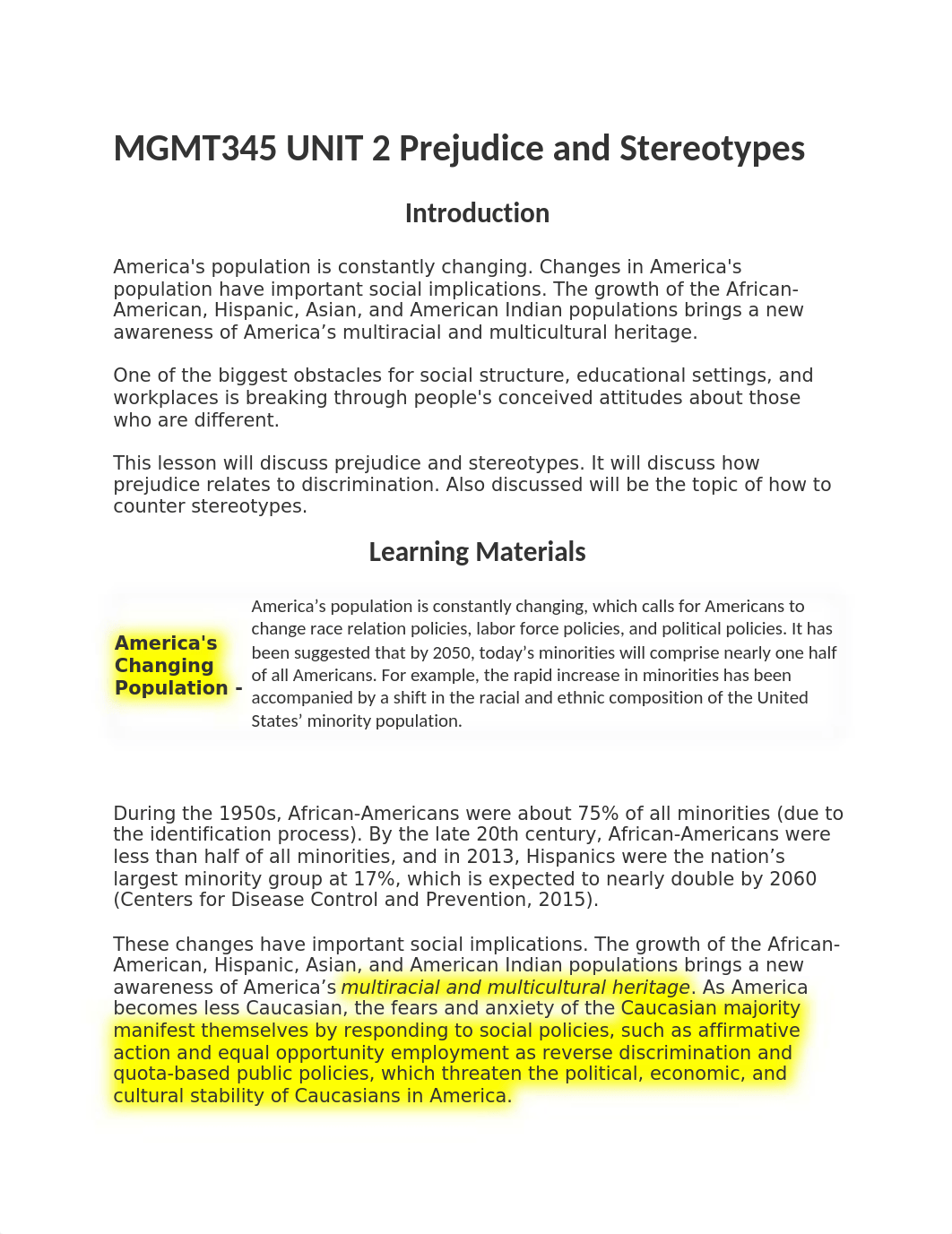 MGMT345 UNIT 2 Prejudice and Stereotypes.docx_d0cnk1849qi_page1