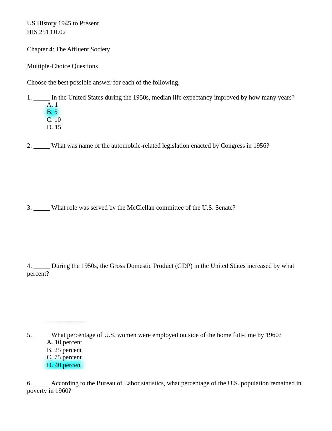 Sauer A CHS 4 and 5 Study Guide US History 1945 to Present SP 2020 (2).docx_d0cp7k5l5aq_page1