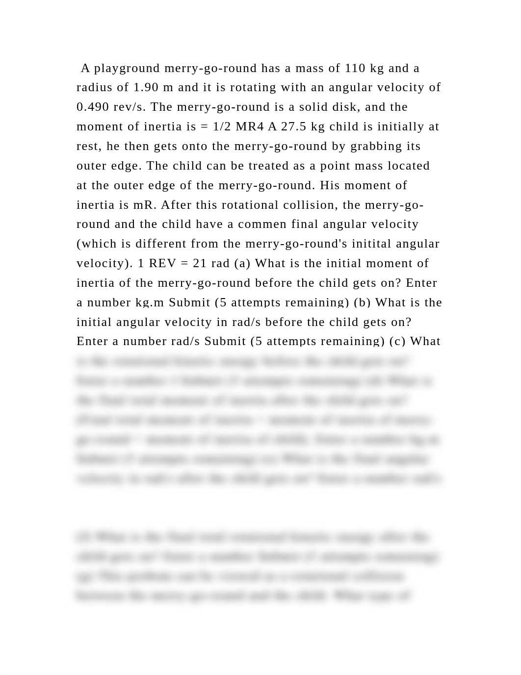 A playground merry-go-round has a mass of 110 kg and a radius of 1.90.docx_d0dc99mxisk_page2