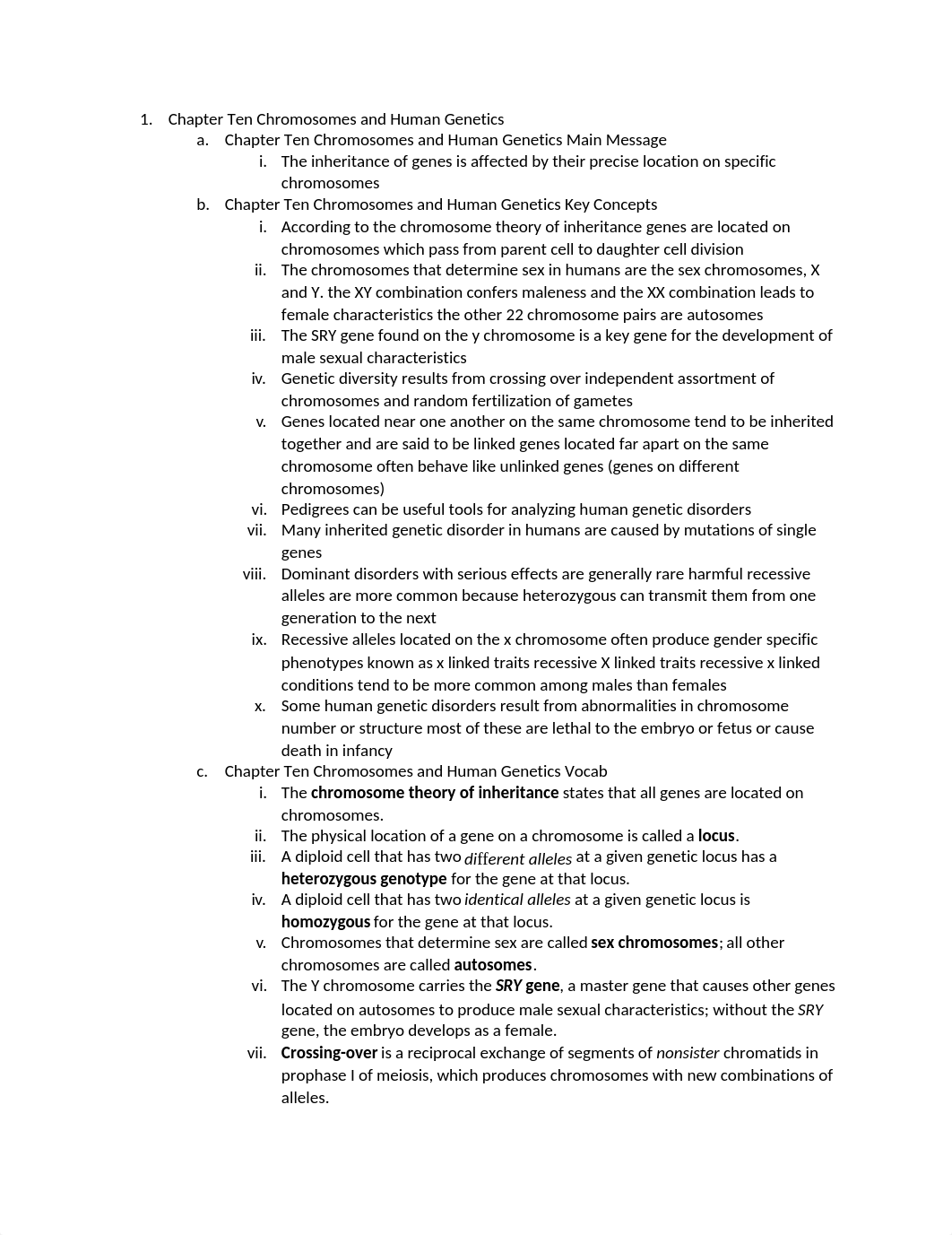 Chapter Ten Chromosomes and Human Genetics Outline_d0dflx436m6_page1