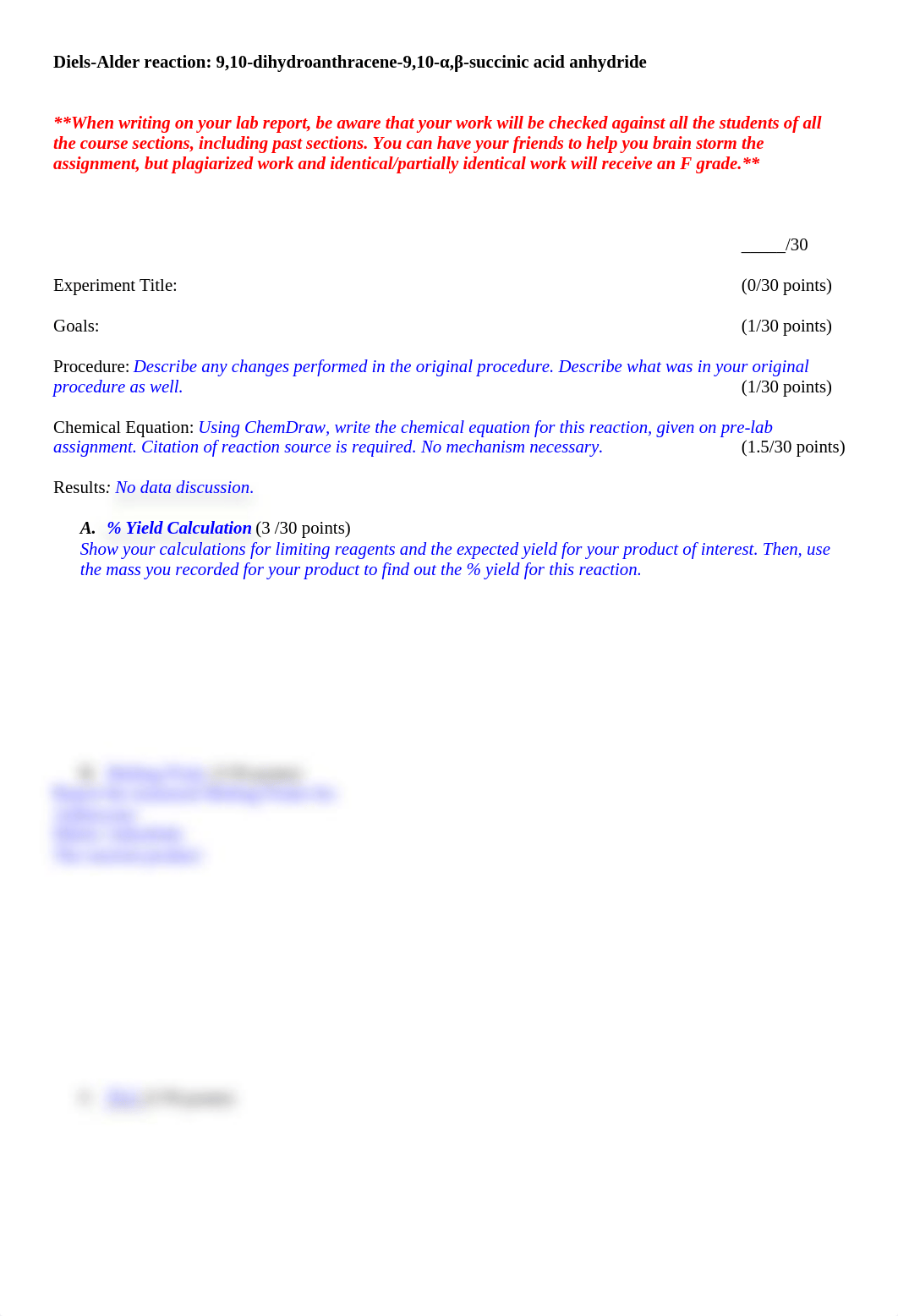 Lab Report Diels Alder Reaction_ 9_10dihydroanthracene9,10α,βsuccinic acid anhydride(1).doc_d0dgcefj7jv_page1