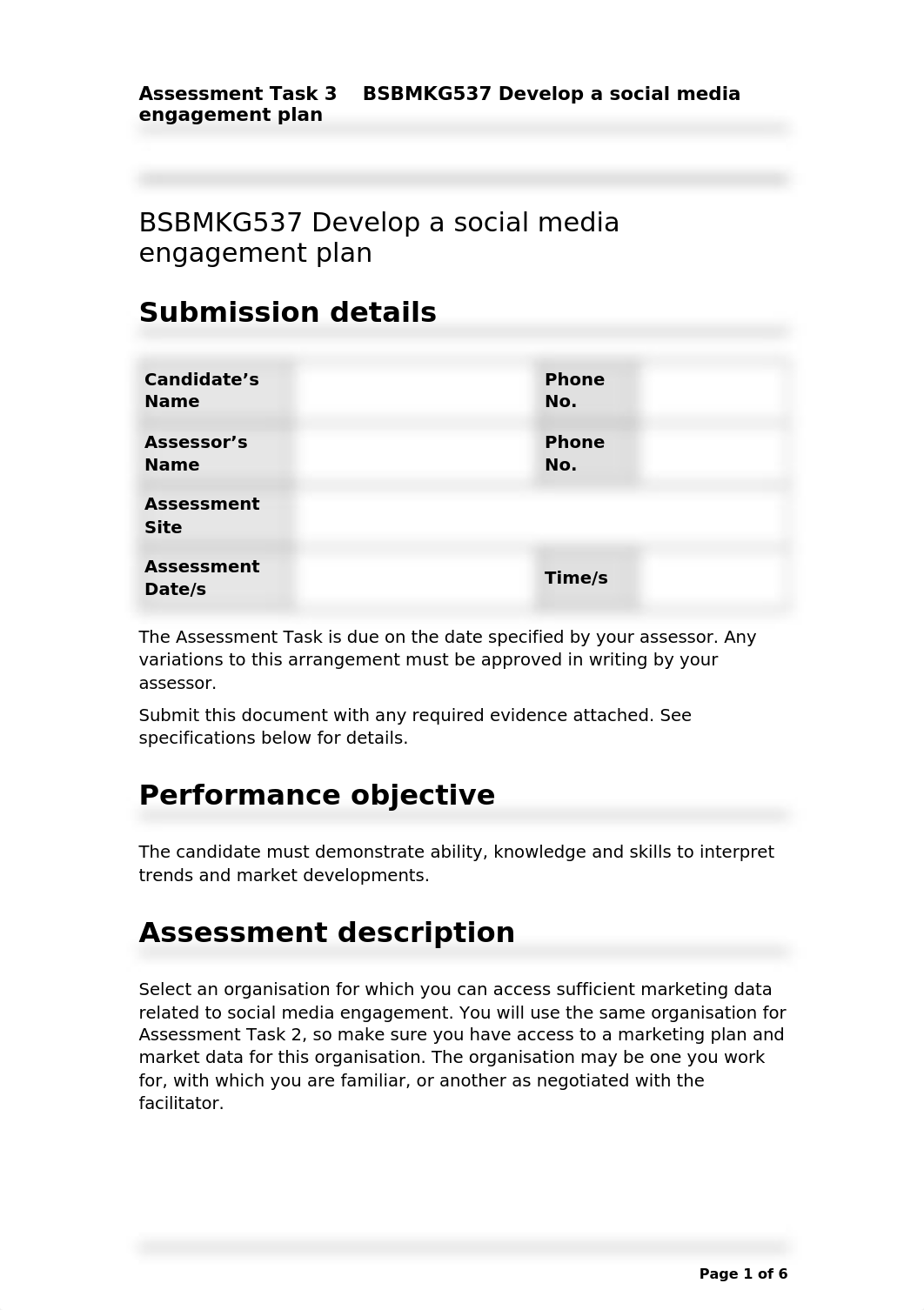 Assessment Task 3 - BSBMKG537 Develop a social media engagement plan_Ans Template.docx_d0dsibn9sa1_page1