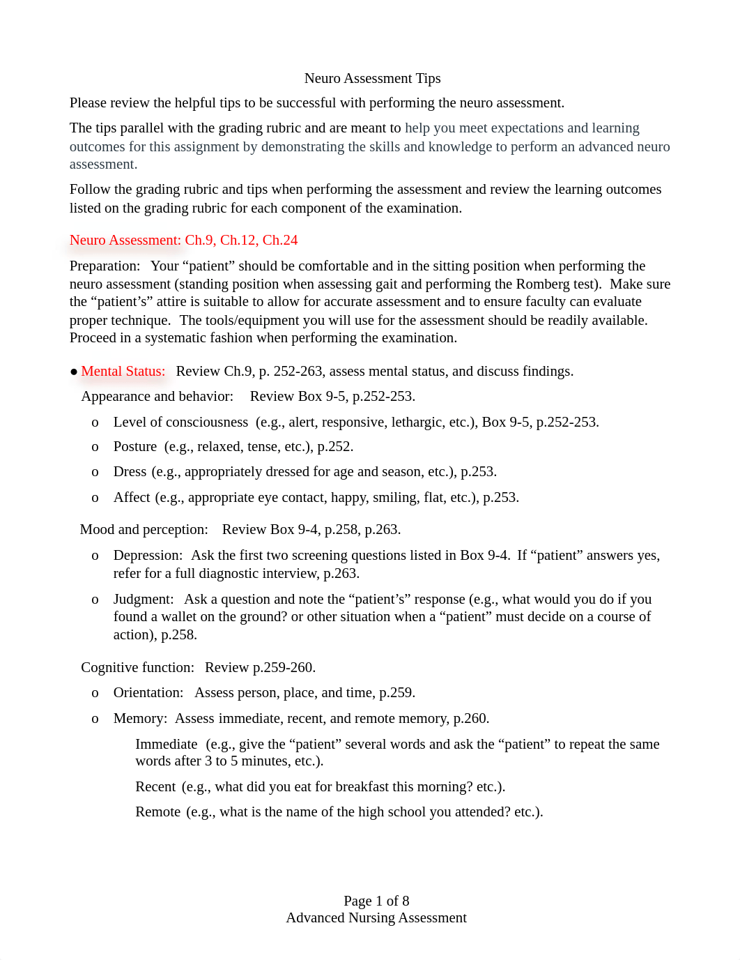 NU 518 Neuro Assessment Tips (1).pdf_d0dy1034zd8_page1