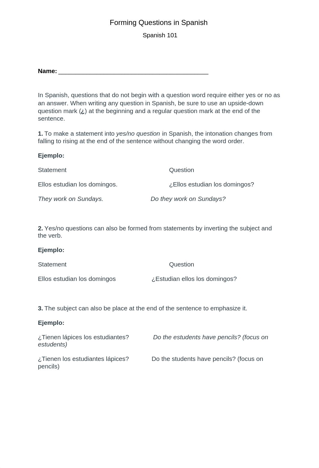 Spanish 101 DLA Forming Questions in Spanish-1.docx_d0ec411x3q5_page1