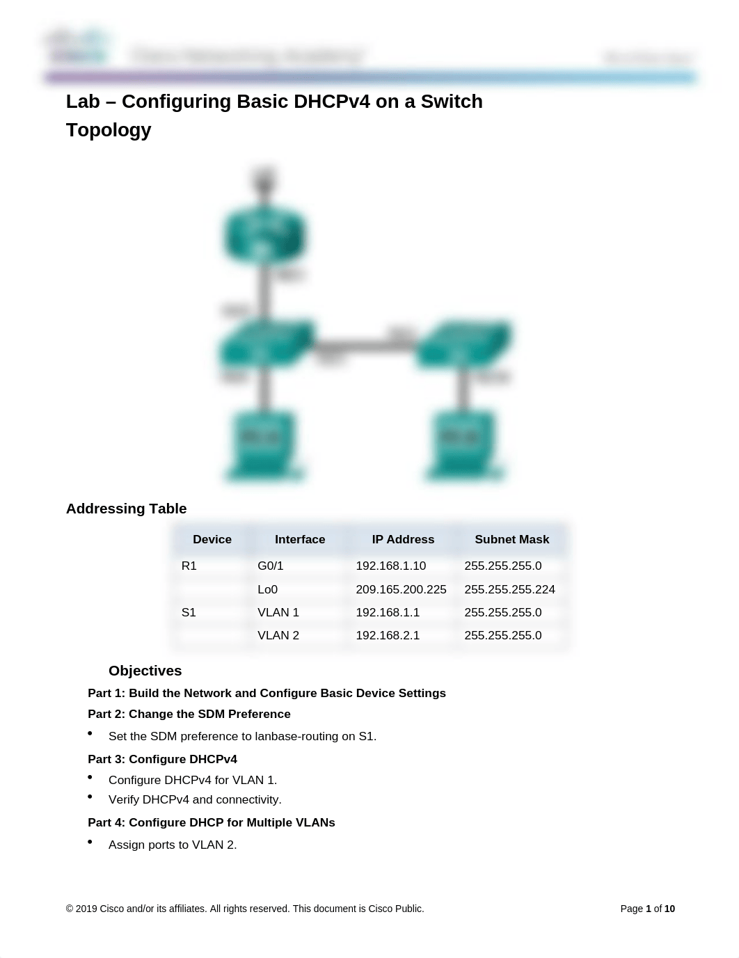 FIN8.1.2.5 Lab - Configuring Basic DHCPv4 on a Switch.docx_d0ej16wym7s_page1