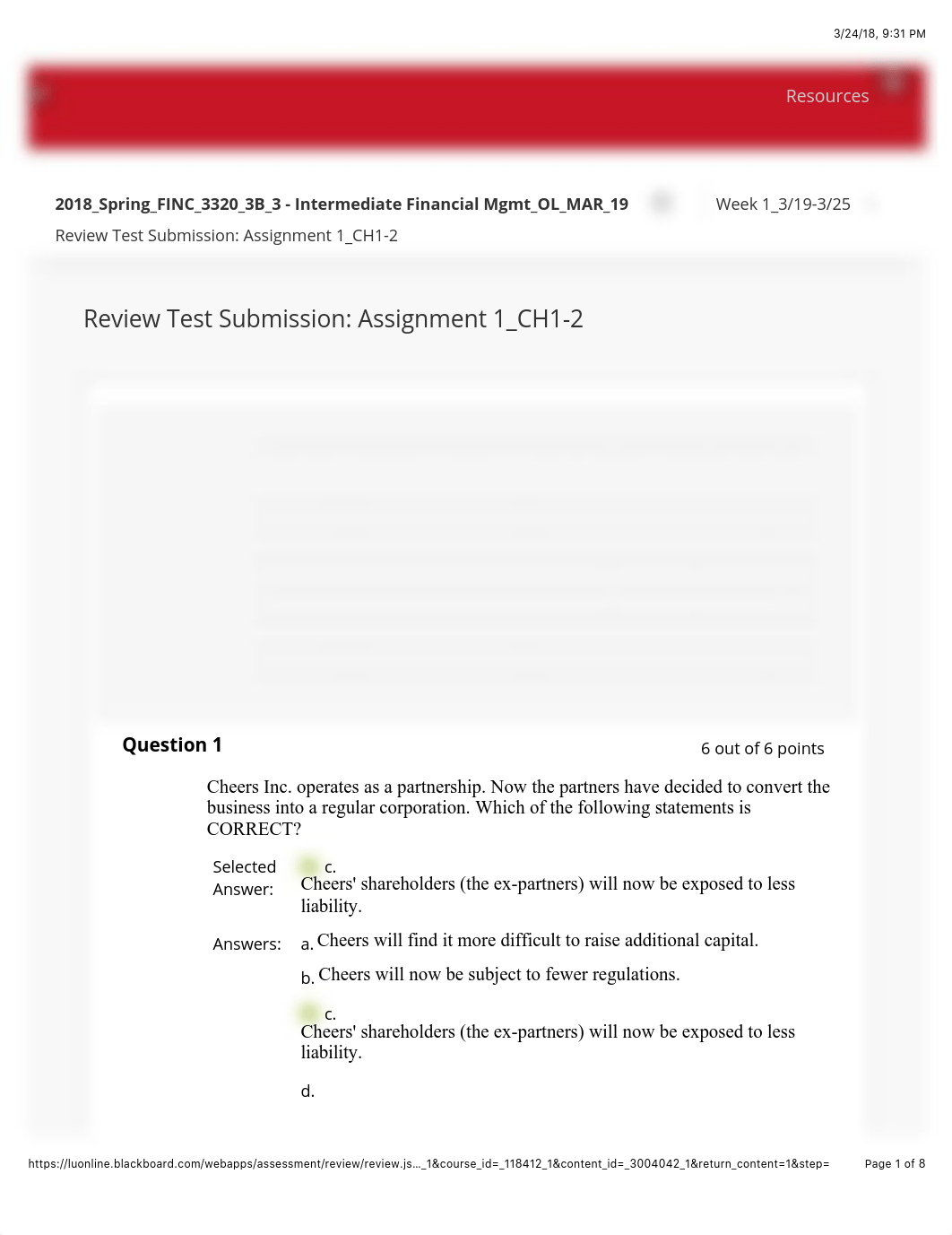 FINC 3320 - Assignment 1_CH1-2 - 2018_....pdf_d0emmfqkhq9_page1