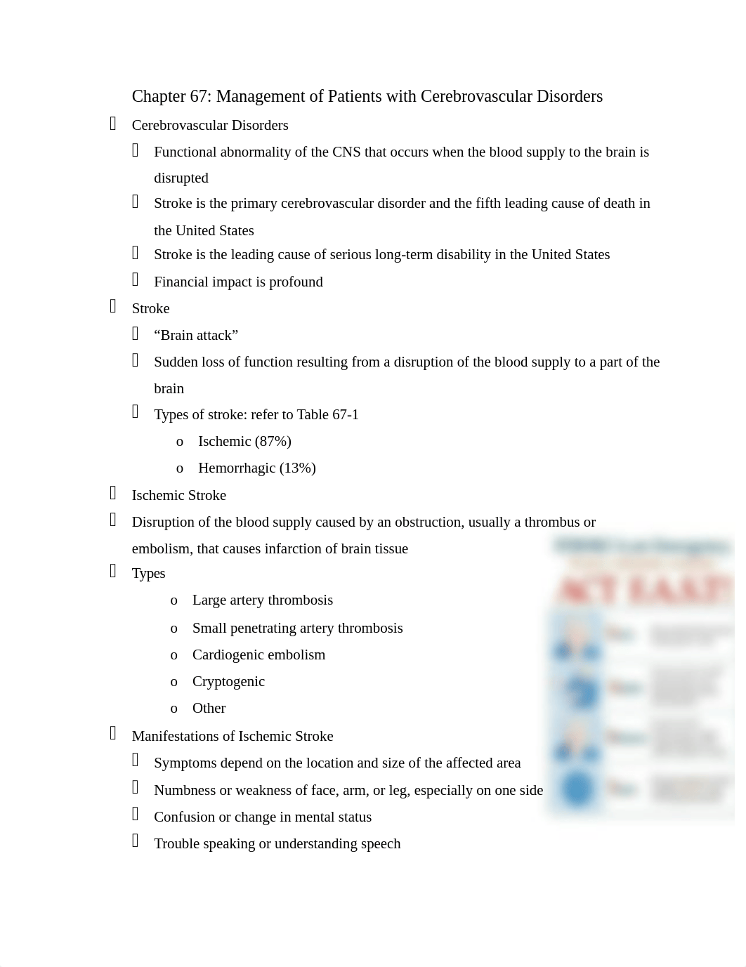 Chapter 67 Management of Patients with Cerebrovascular Disorders .docx_d0eozlvrxjg_page1