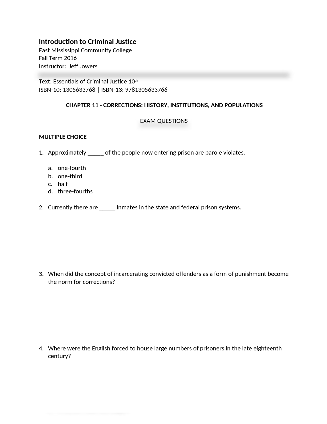 Intro to CJ - 10th Edition - Ch 11 - Exam Questions.docx_d0epowkhhvg_page1