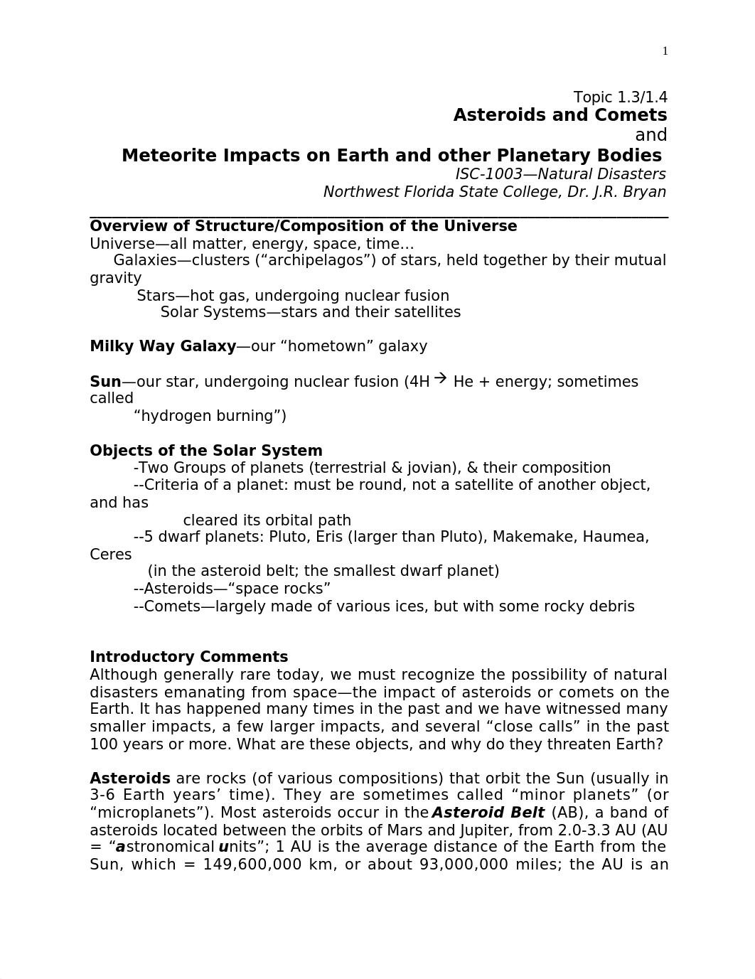 ND-Topic 1.3-1.4-Asteroids, Comets, Meteorites (1).docx_d0ew53bdot5_page1