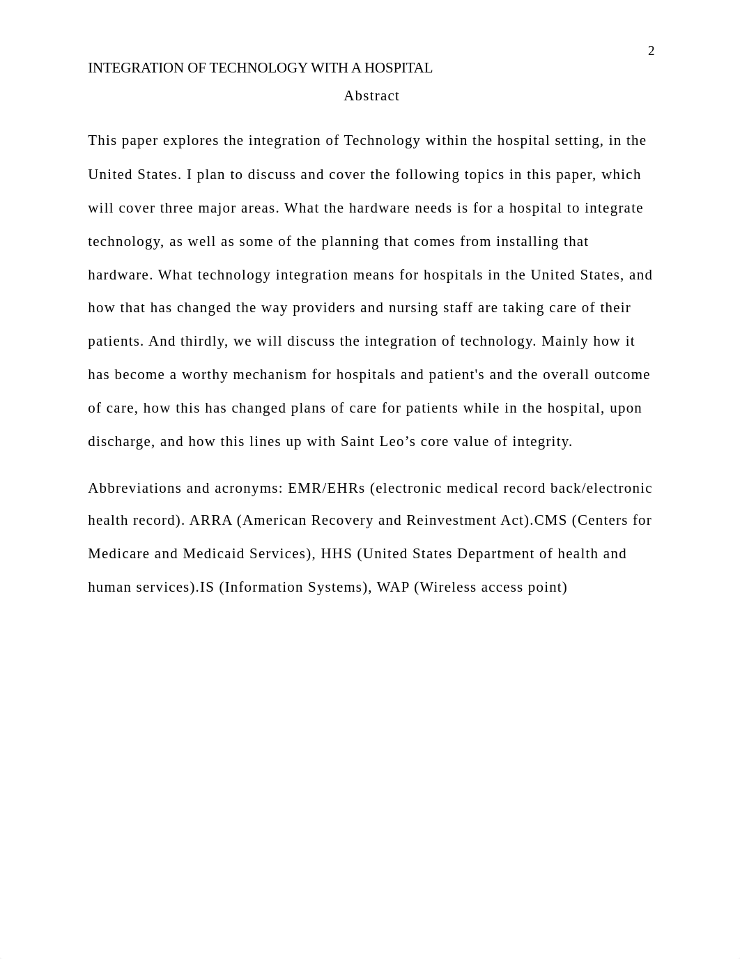 Integration of technology with a Hospital FINAL PAPER.docx_d0g0vcqj3pp_page2